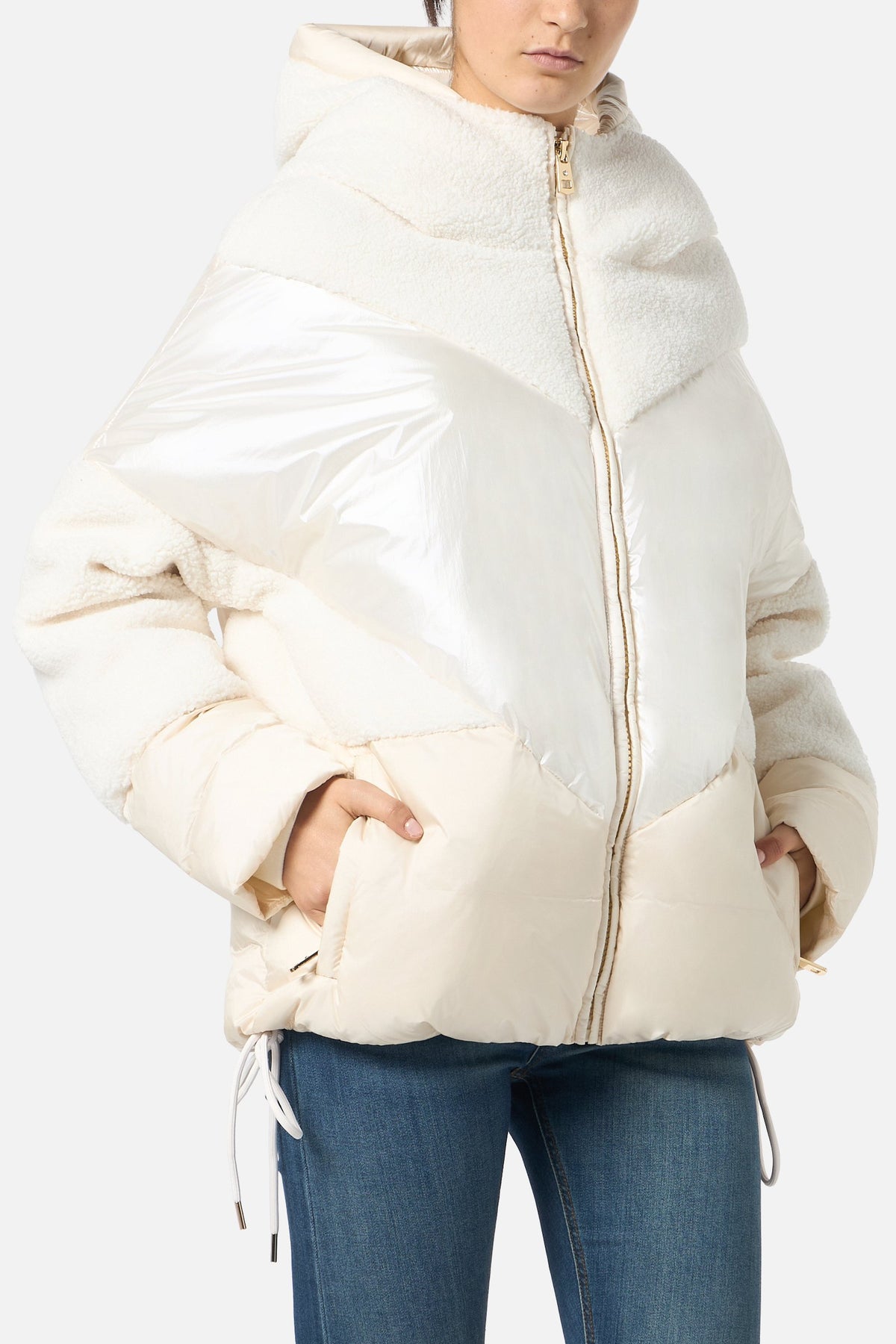 Winterjacke Mixed Fabric Padded in Warm Blank Jacken Boxeur des Rues