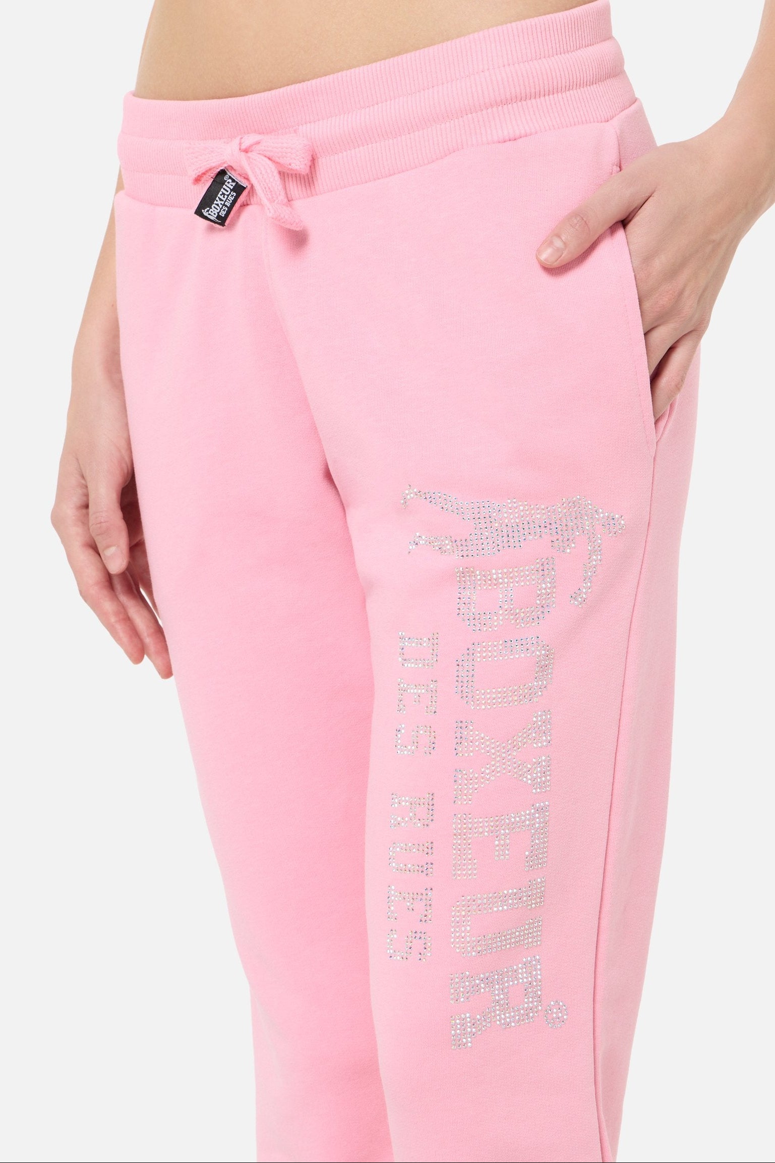 Rhinestone Regular Jogger in Candy Pink Hosen Boxeur des Rues