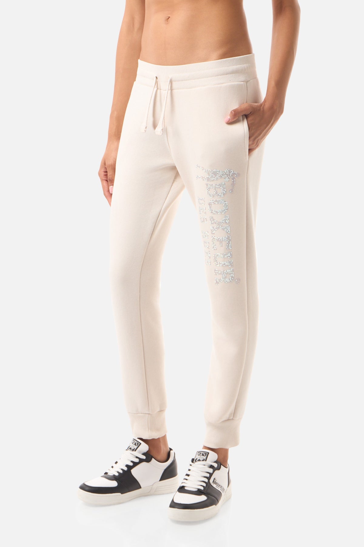 Jogginghose Rhinestone Regular in Warm Blank Hosen Boxeur des Rues