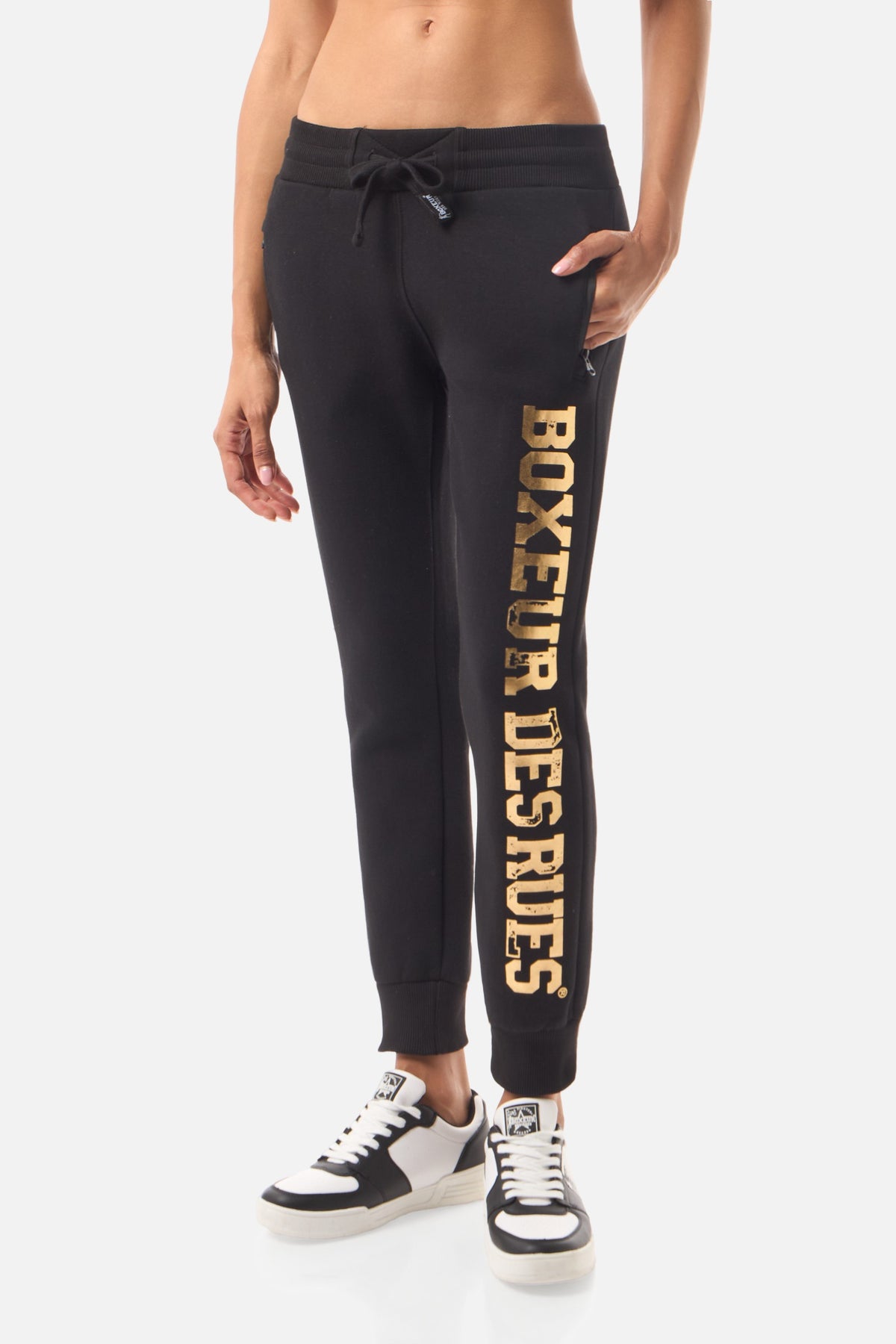 Jogginghose Basic Long Logo in Black-Gold Hosen Boxeur des Rues