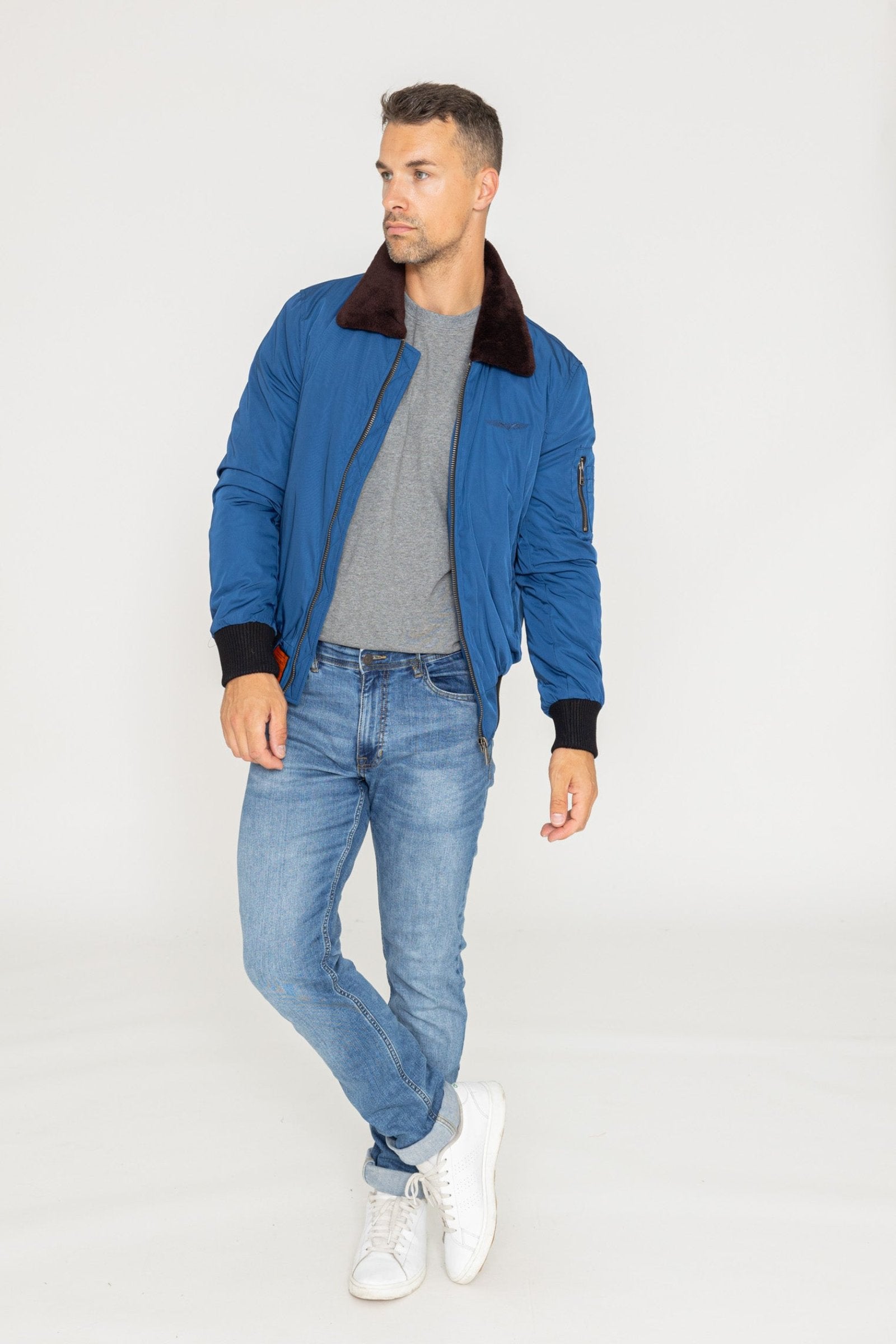 Curtiss M Bomberjacke in Indigo Jacken Bombers Original   