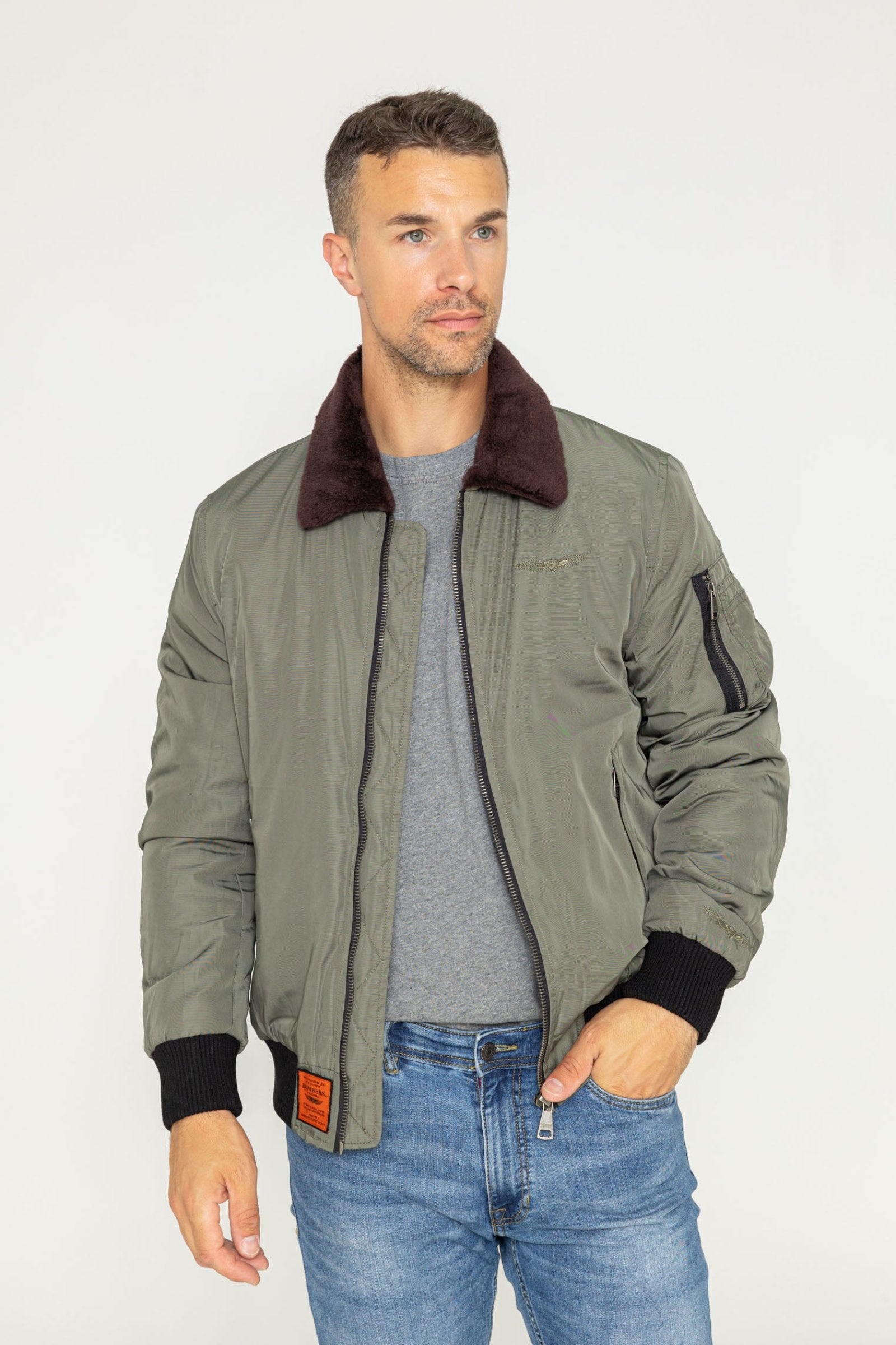 Curtiss M Bomberjacke in Kaki Jacken Bombers Original   