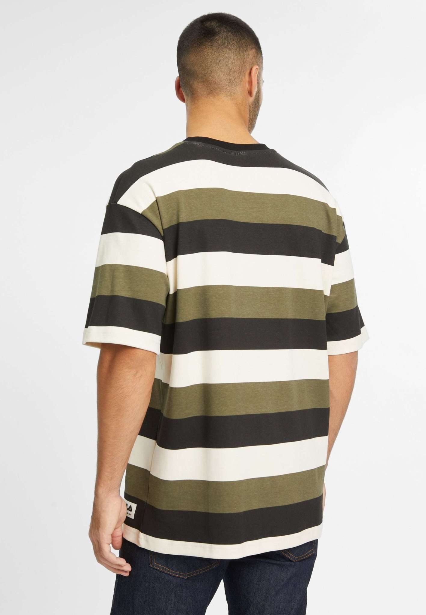 Taichung in Olive Night Striped T-Shirts Fila   
