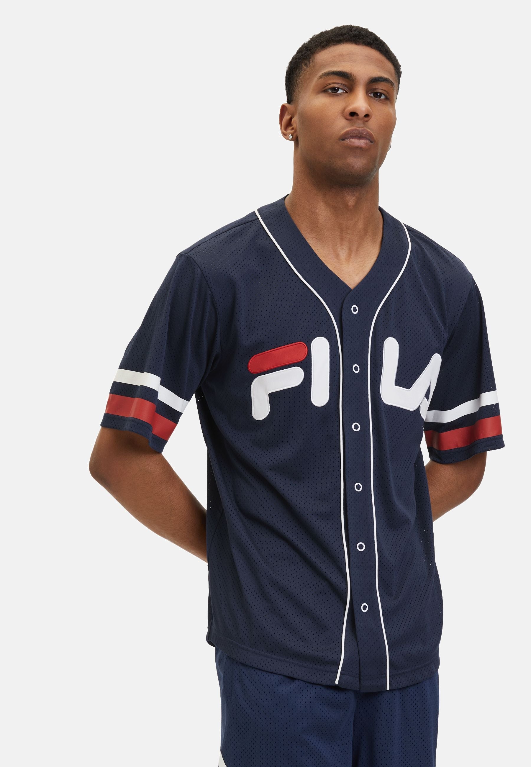 Lashio Baseball Shirt in Black Iris T-Shirts Fila   