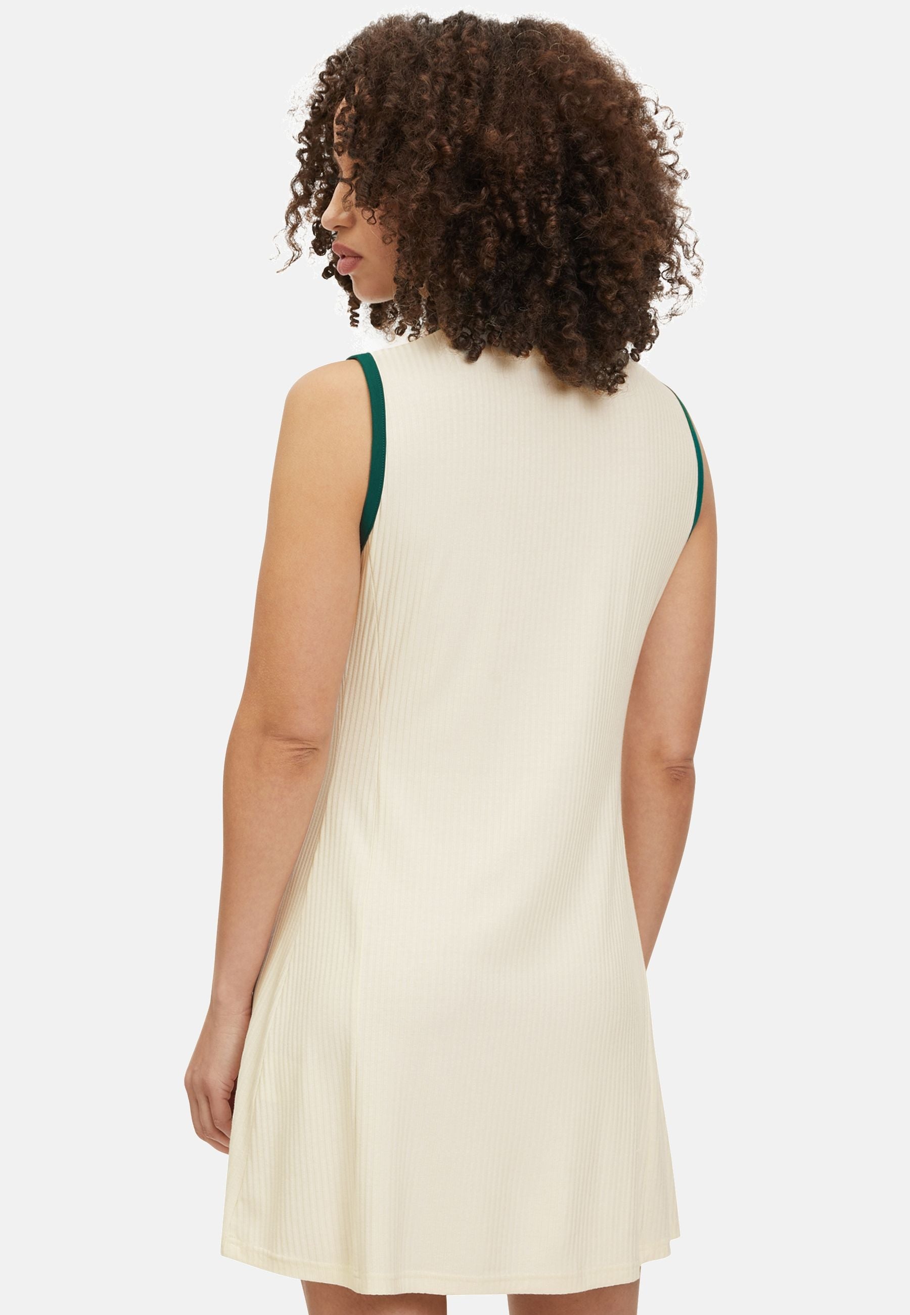 Lahore Ribbed Polo Dress in Antique White Kleider Fila   