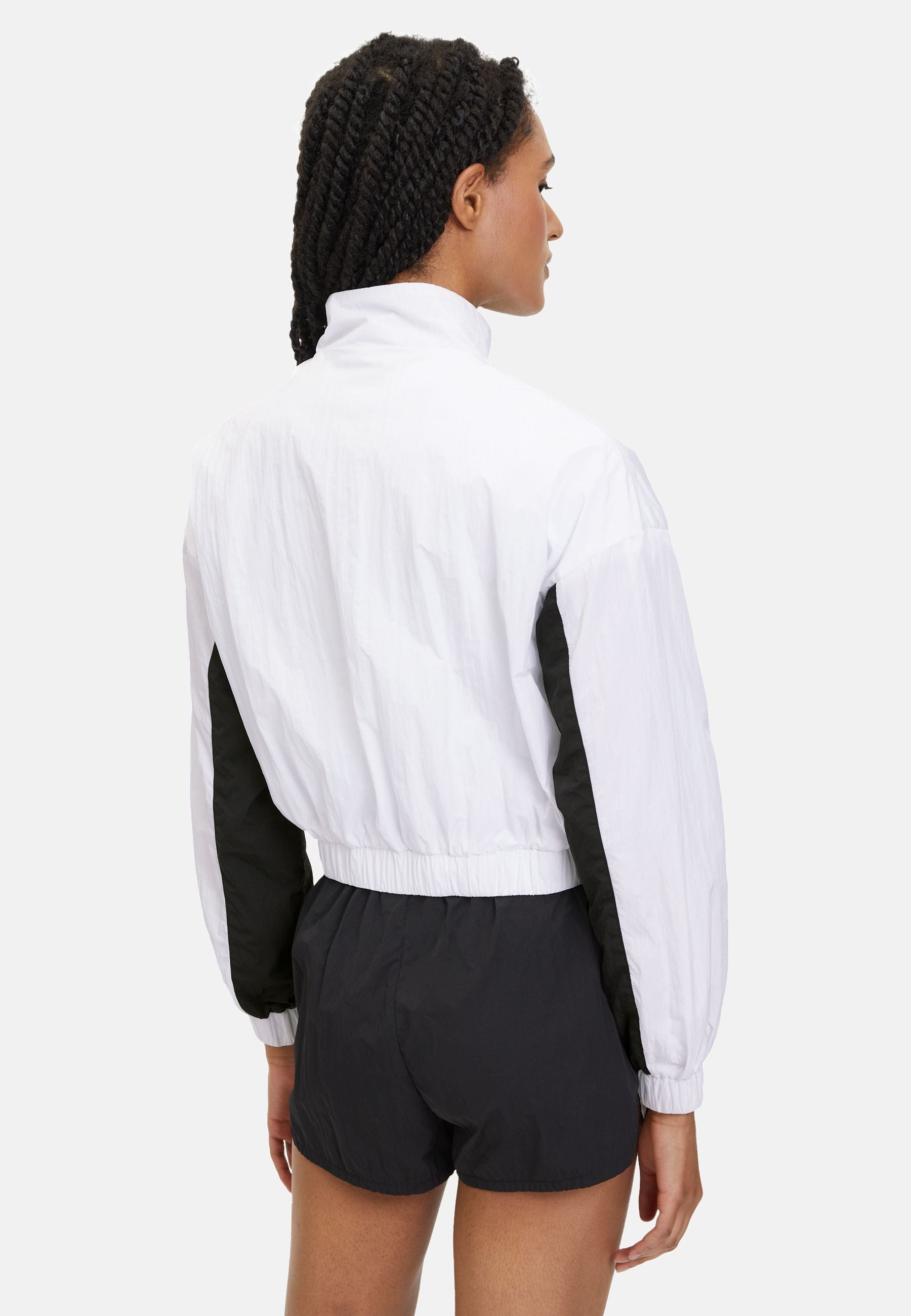 Lubu Cropped Track Jacket in Bright White Black Jacken Fila   