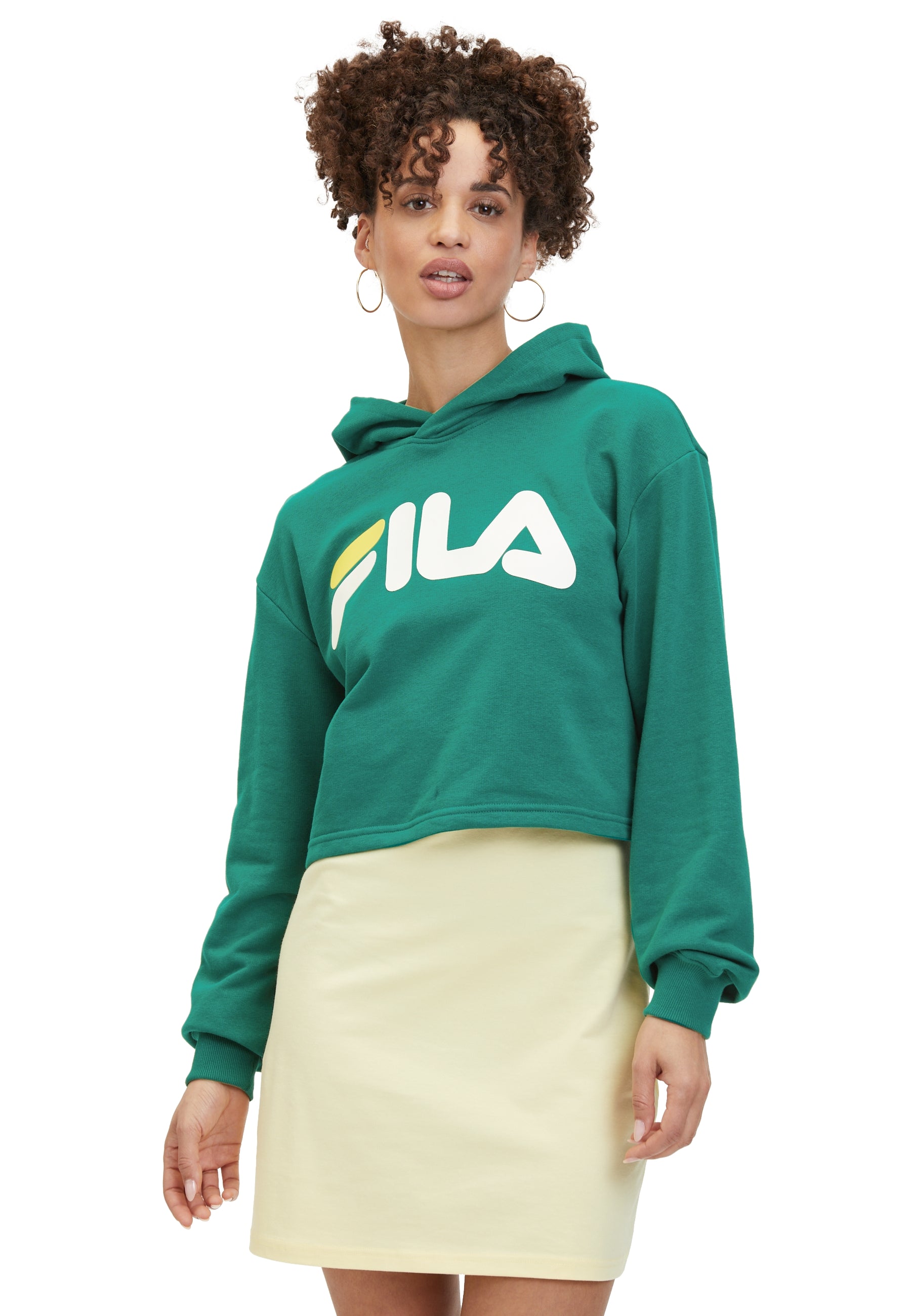 Lafia Cropped Logo Hoody in Aventurine Sweatshirts Fila   