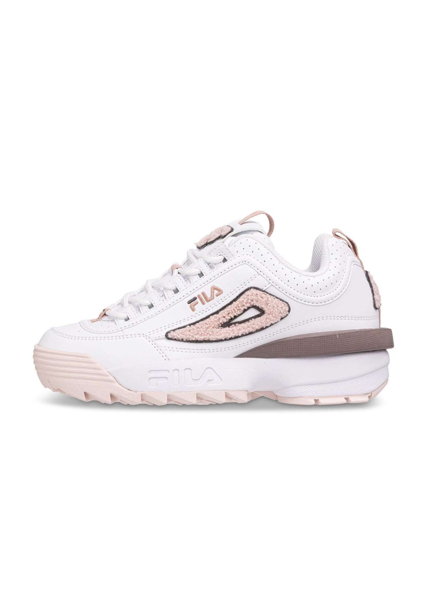 Disruptor Patch Wmn in White-Pale Mauve Sneakers Fila   