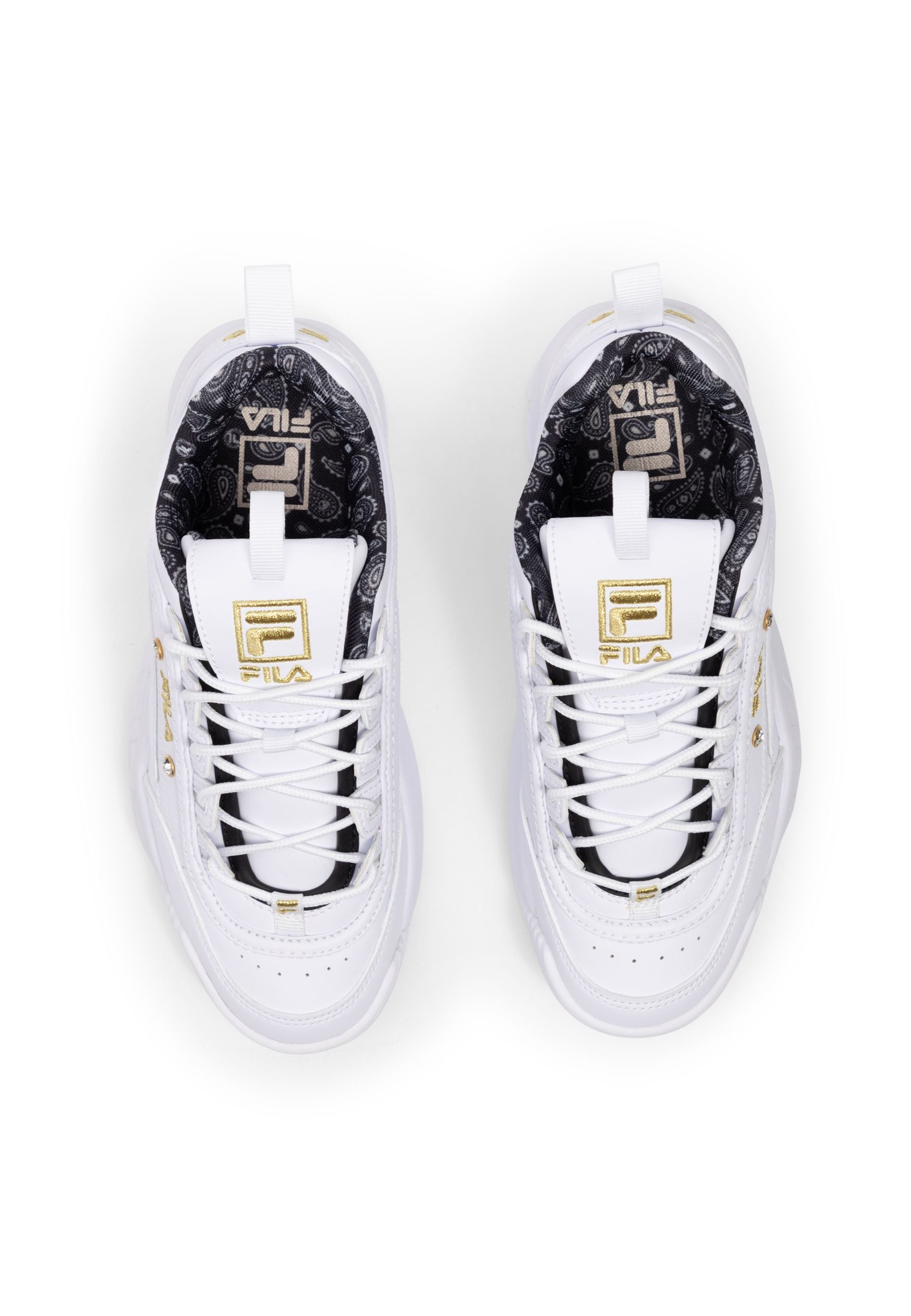 Disruptor P Wmn in White-Gold Sneakers Fila   