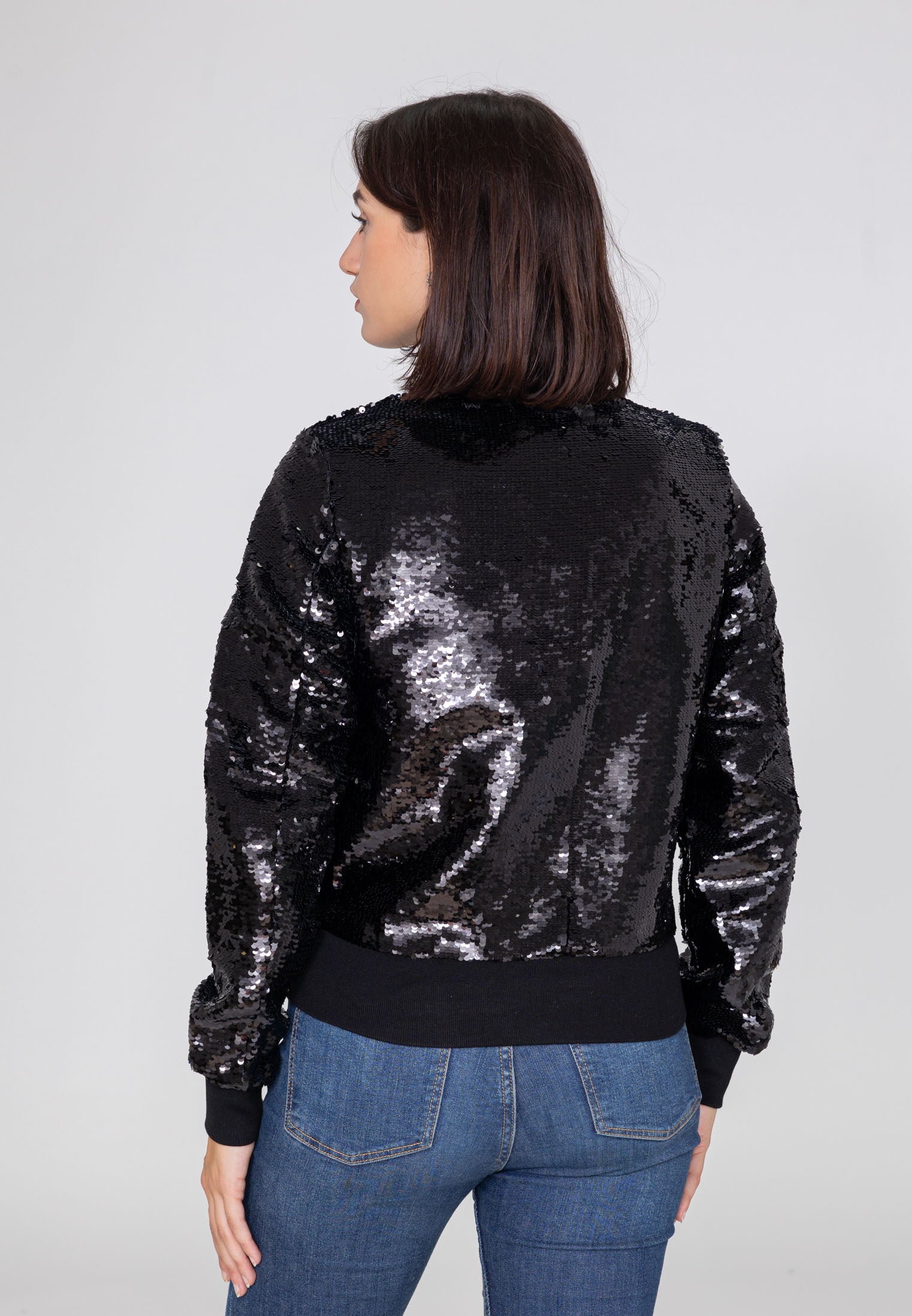 Glitter W Bomberjacke in Black Jacken Bombers Original   