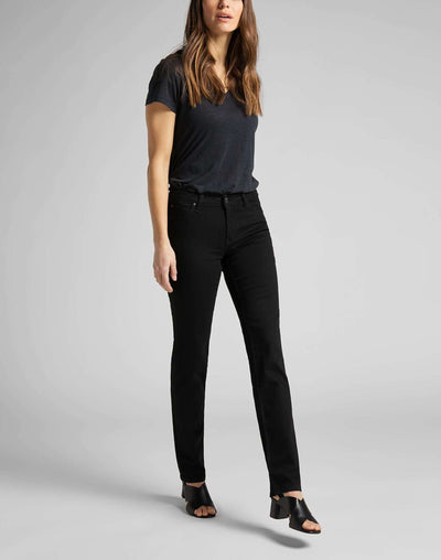 Marion Straight in Black Rinse Jeans Lee   