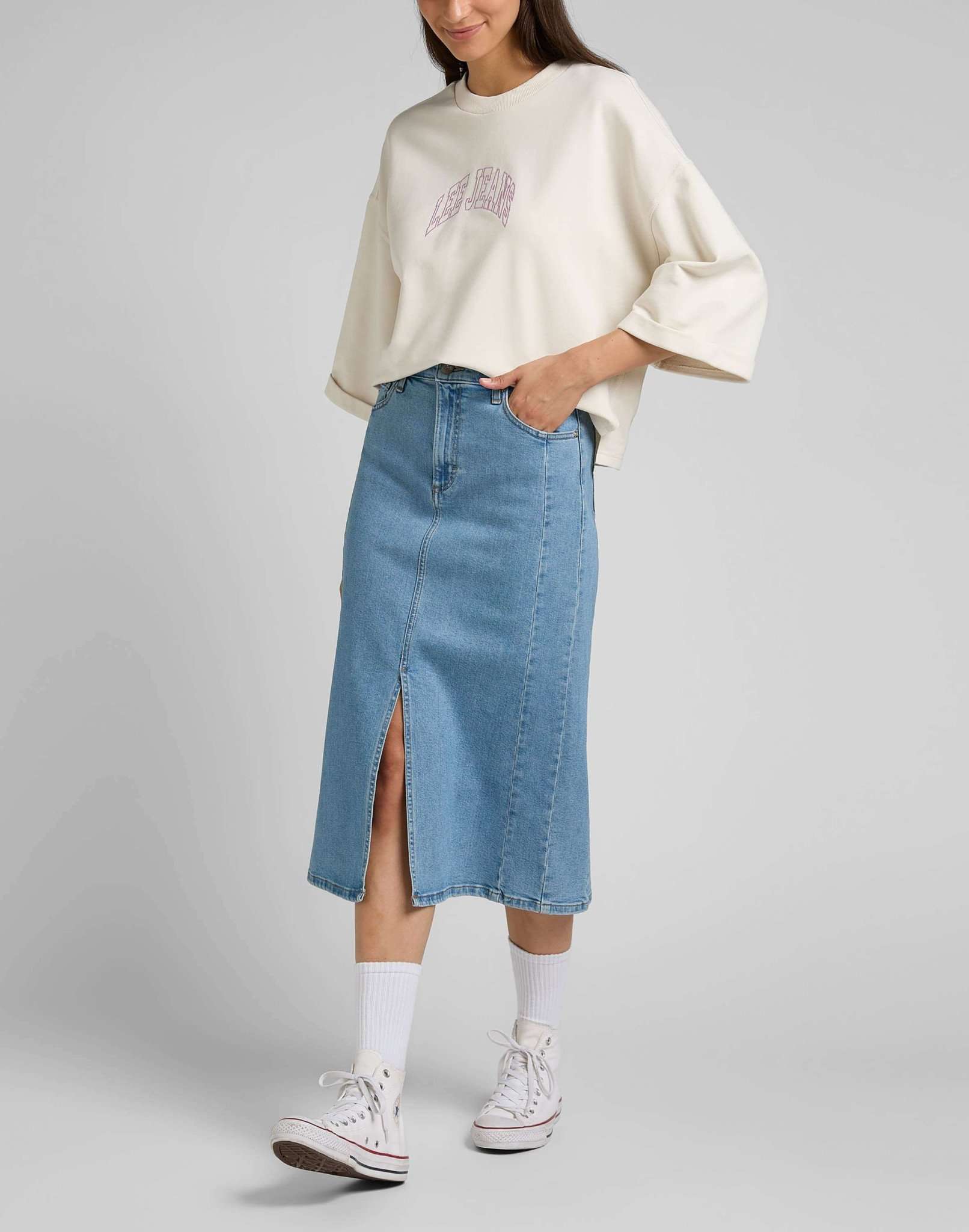 Midi Skirt in Partly Cloudy Röcke Lee   