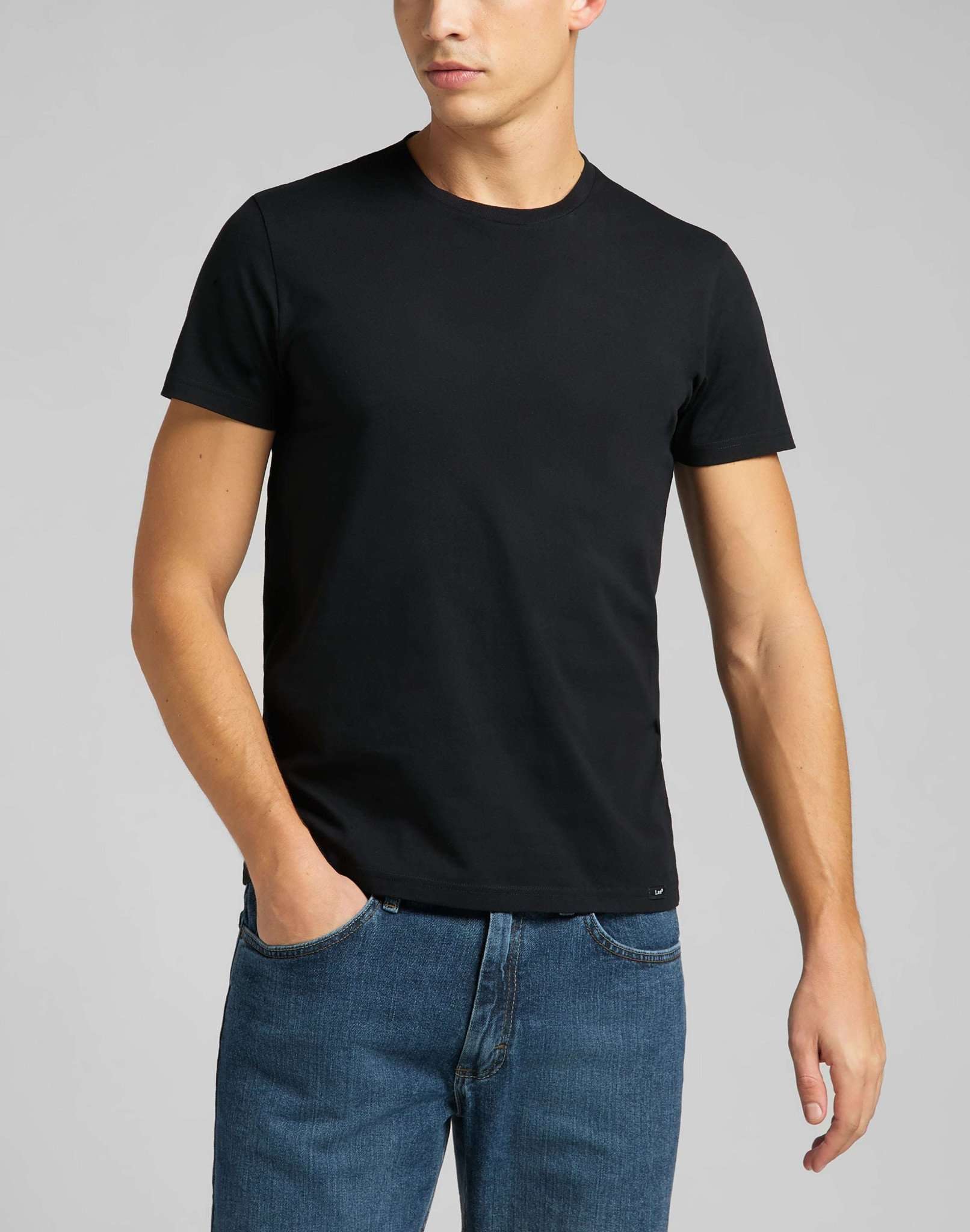 Twin Pack Crew Tee in Black T-Shirts Lee   