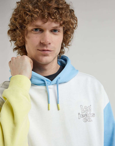Loose Color Block Hoodie in Ecru Kapuzenpullover Lee   