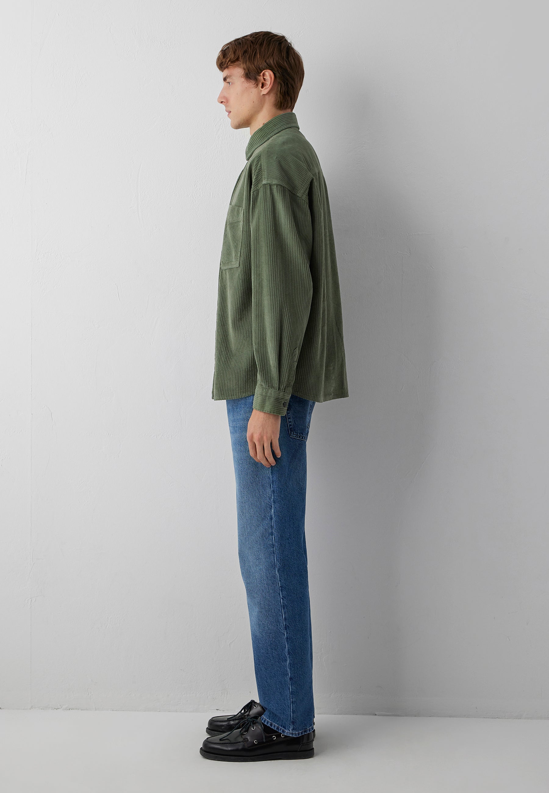 Cordhemd Long Sleeve in Agave Green Hemden Mavi