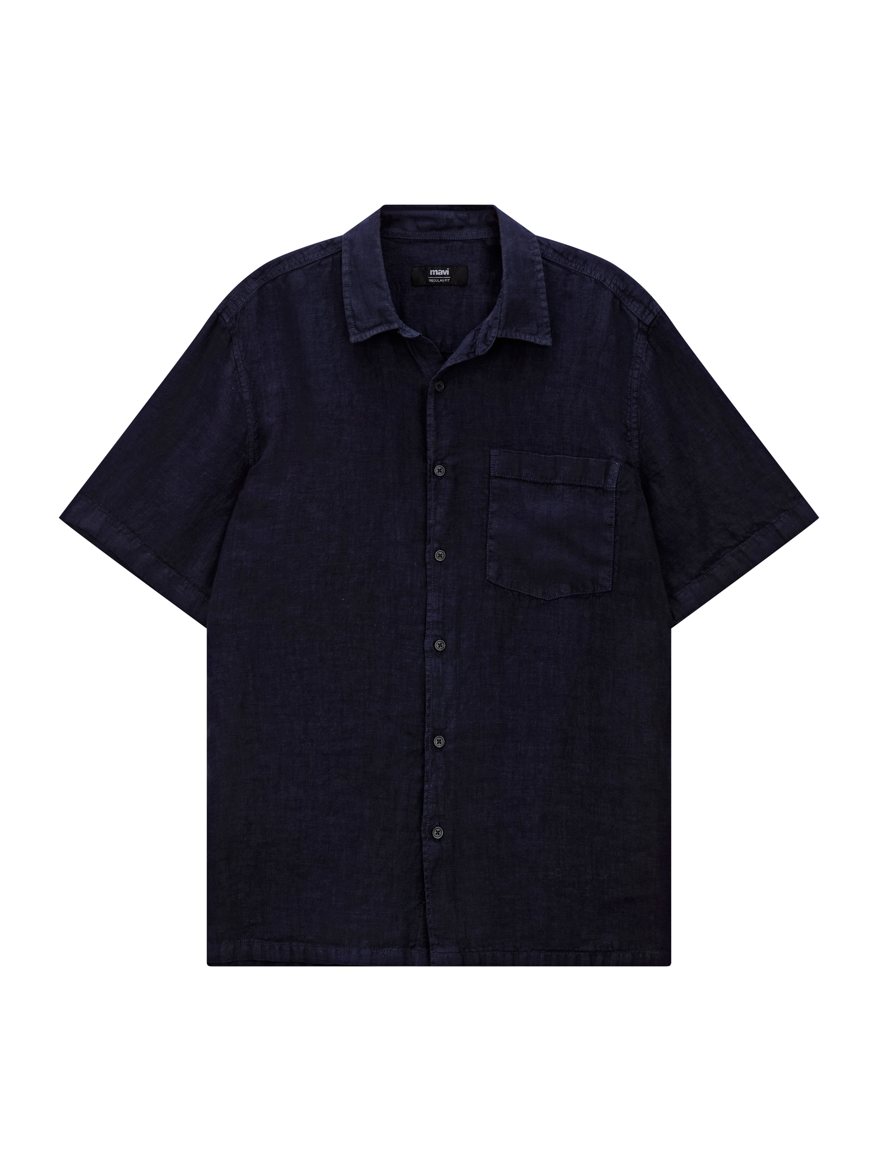 Short Sleeve Shirt in Navy Blazer Hemden Mavi