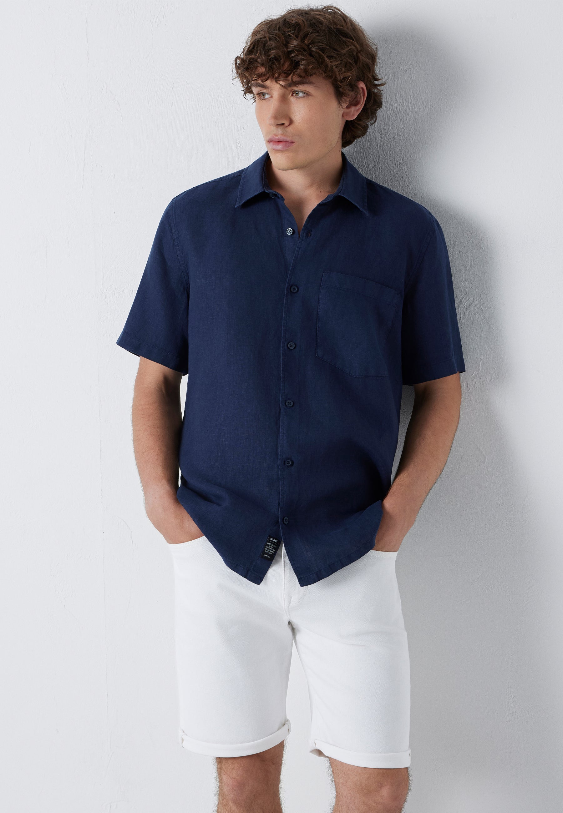 Short Sleeve Shirt in Navy Blazer Hemden Mavi