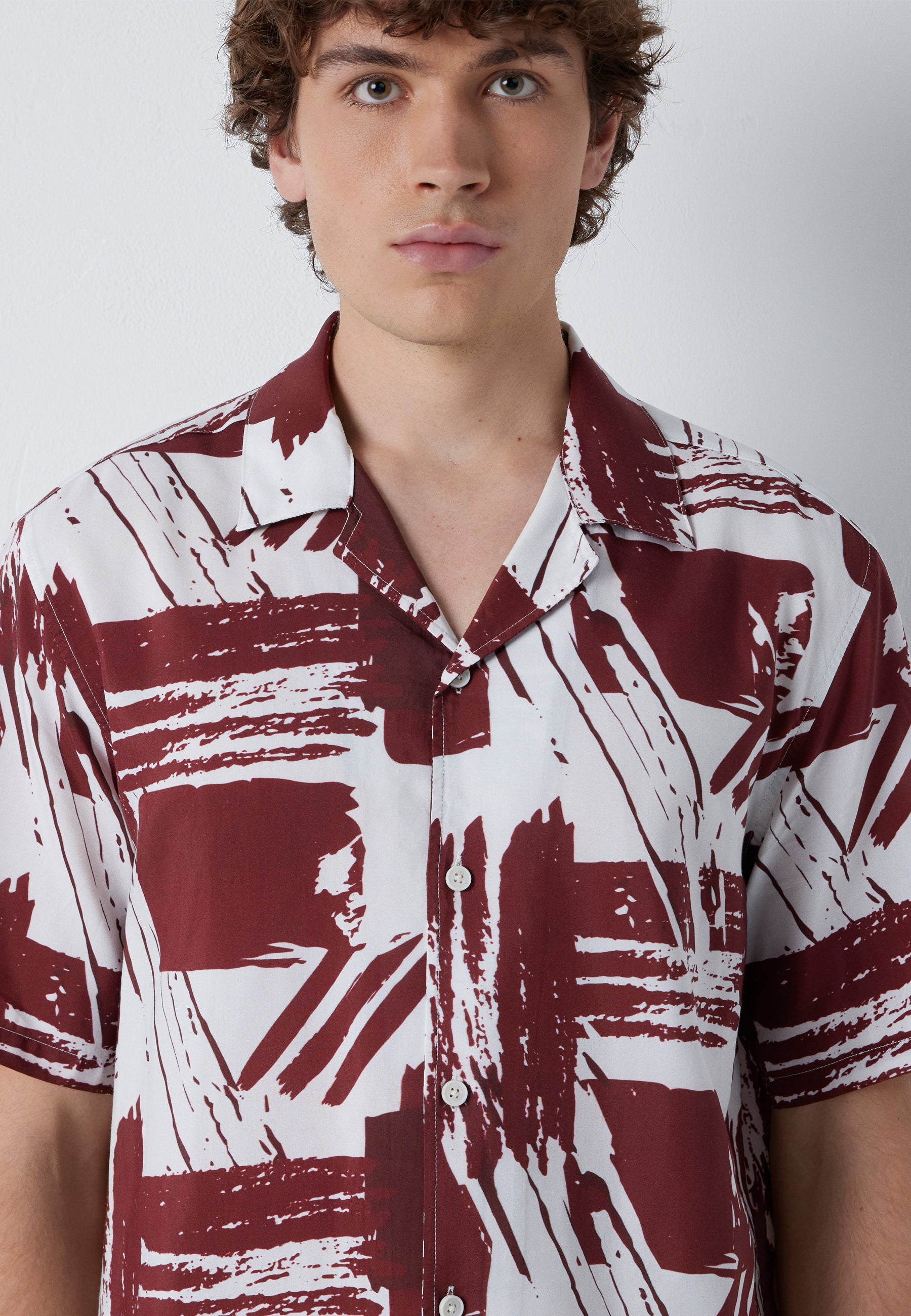Printed Shirt in Tawny Port Print Hemden Mavi