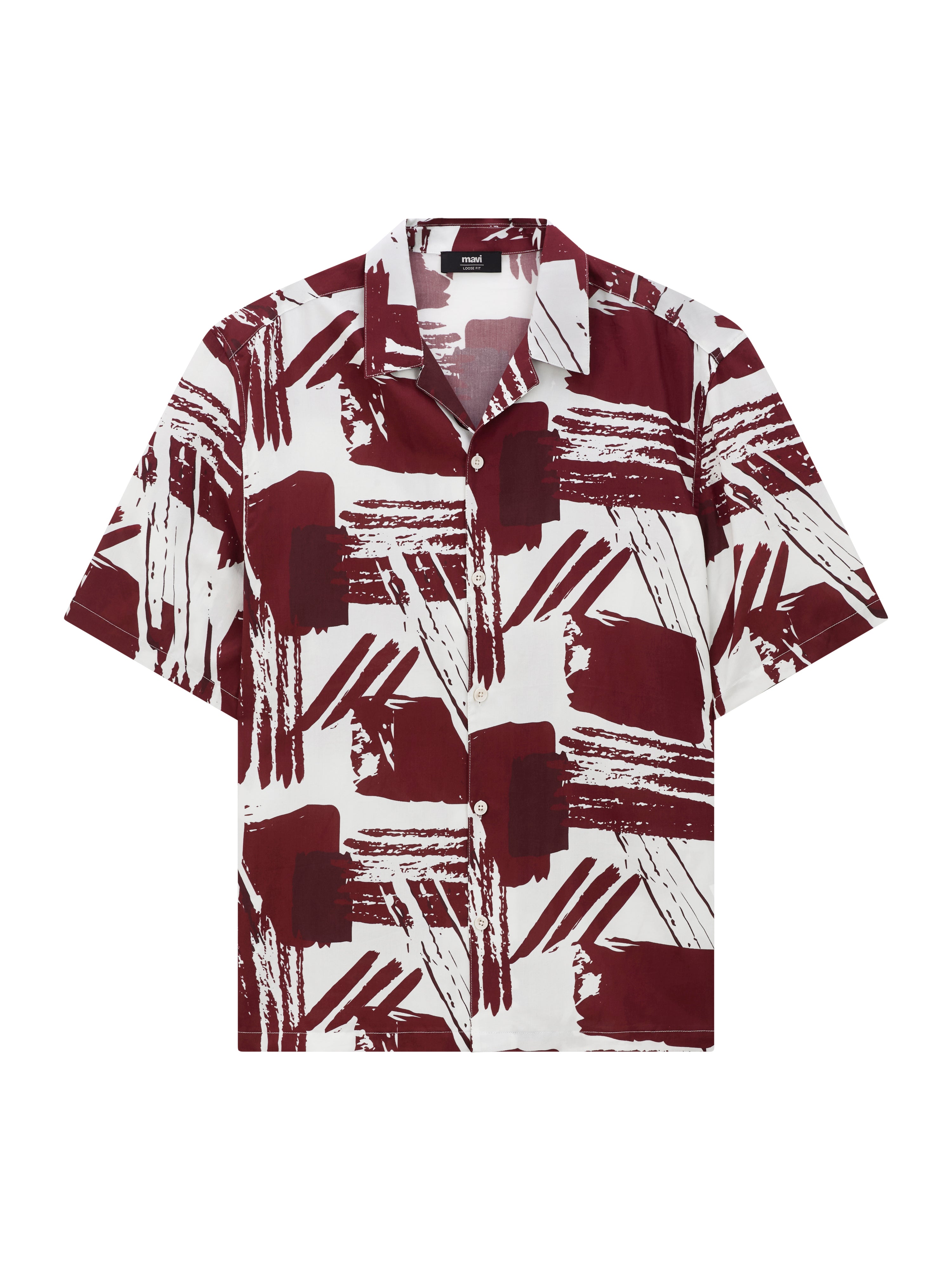 Printed Shirt in Tawny Port Print Hemden Mavi