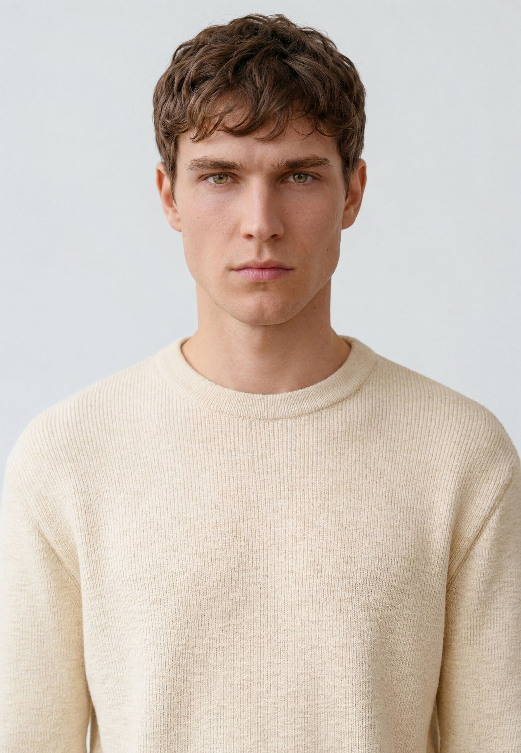 Crew Neck Sweater in Almond Milk Pullover Mavi