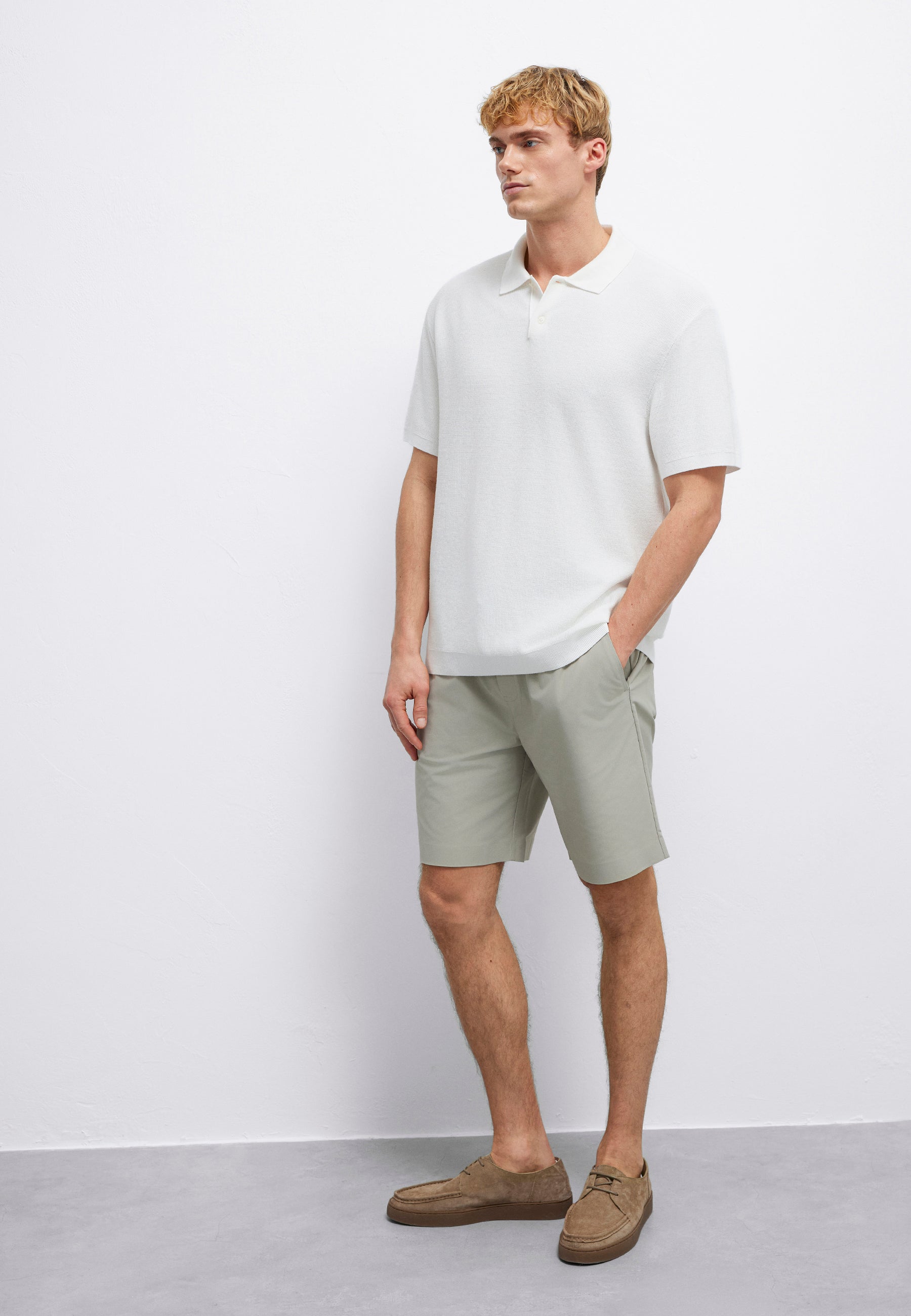 Polo Neck Knit in Antique White T-Shirts Mavi