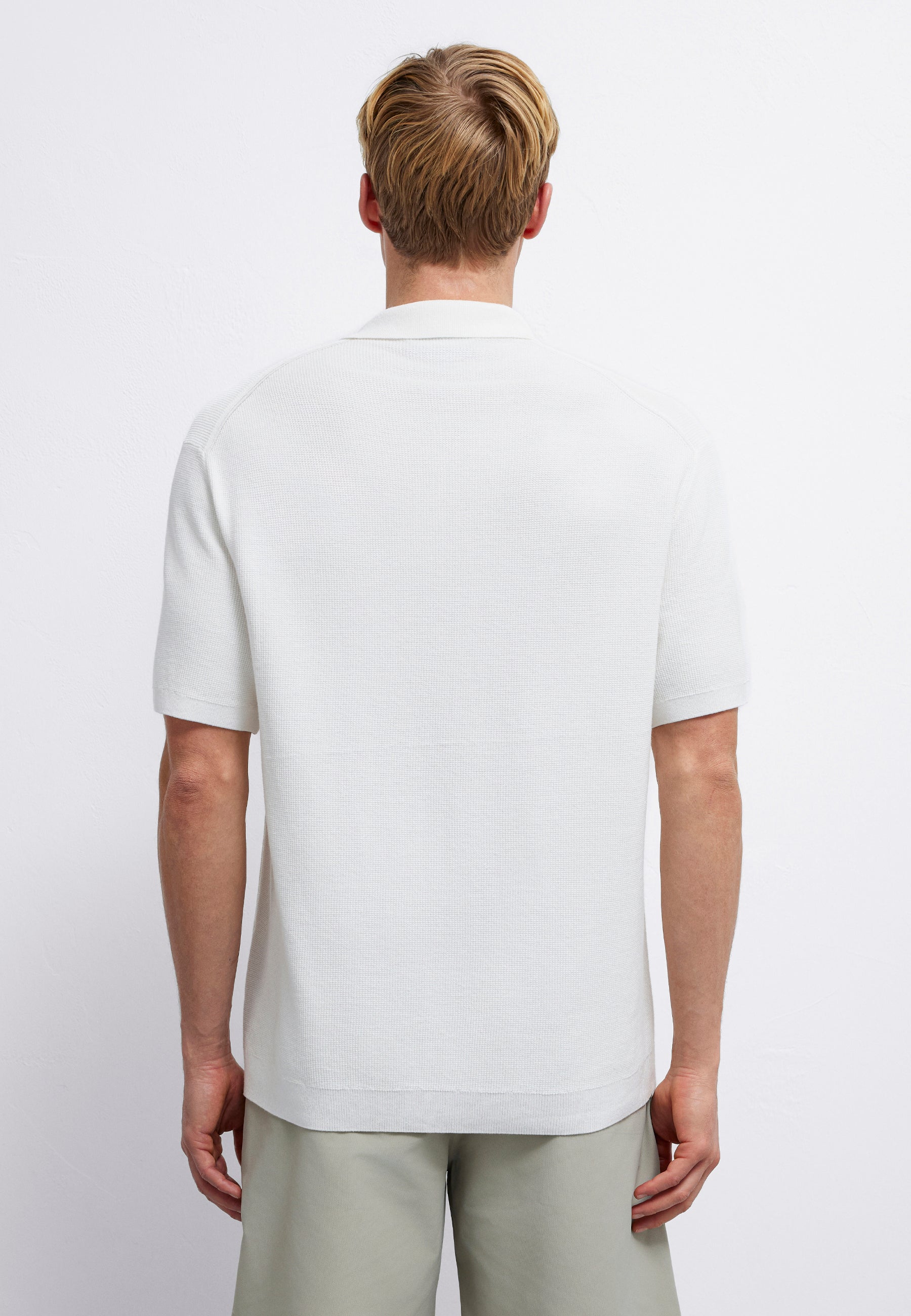 Polo Neck Knit in Antique White T-Shirts Mavi