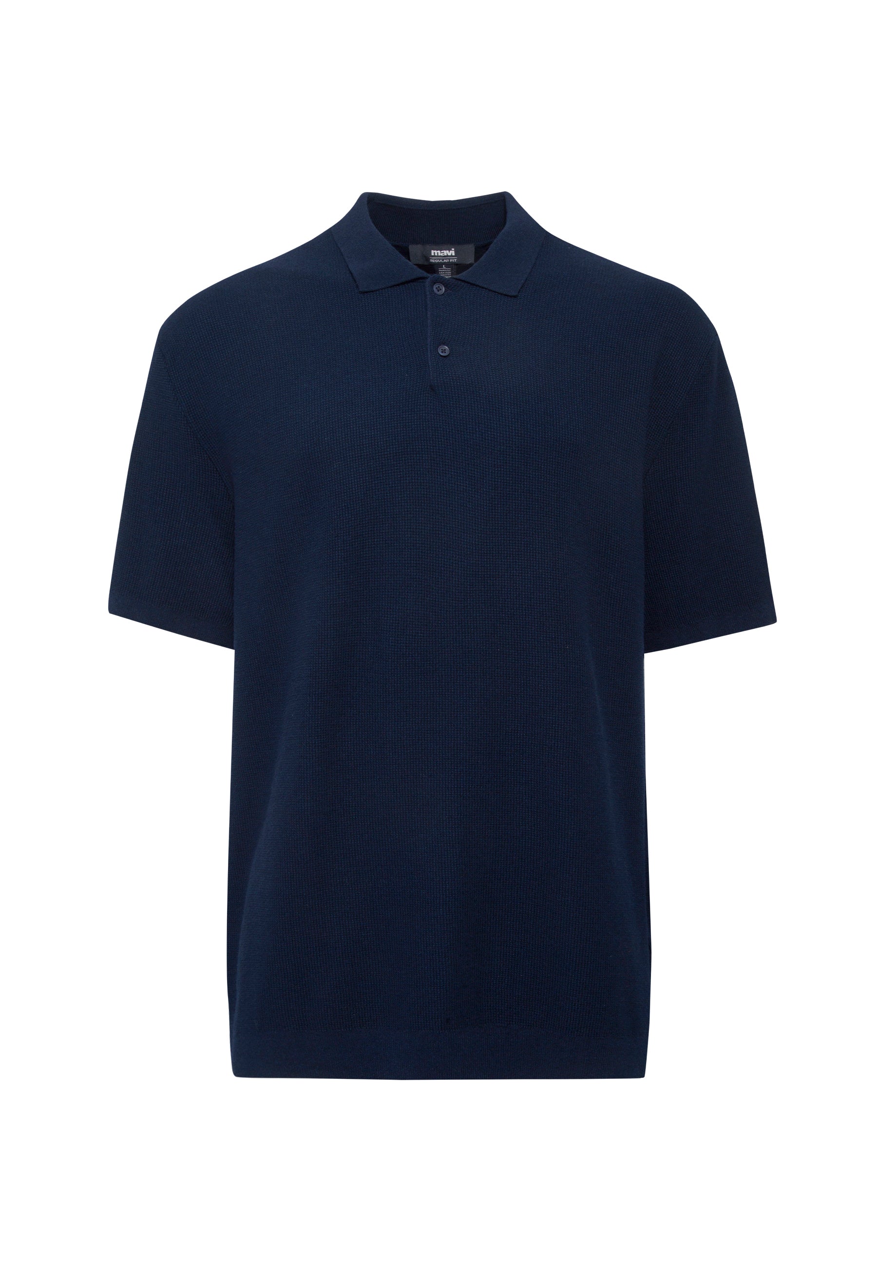 Polo Neck Knit in Total Eclipse T-Shirts Mavi