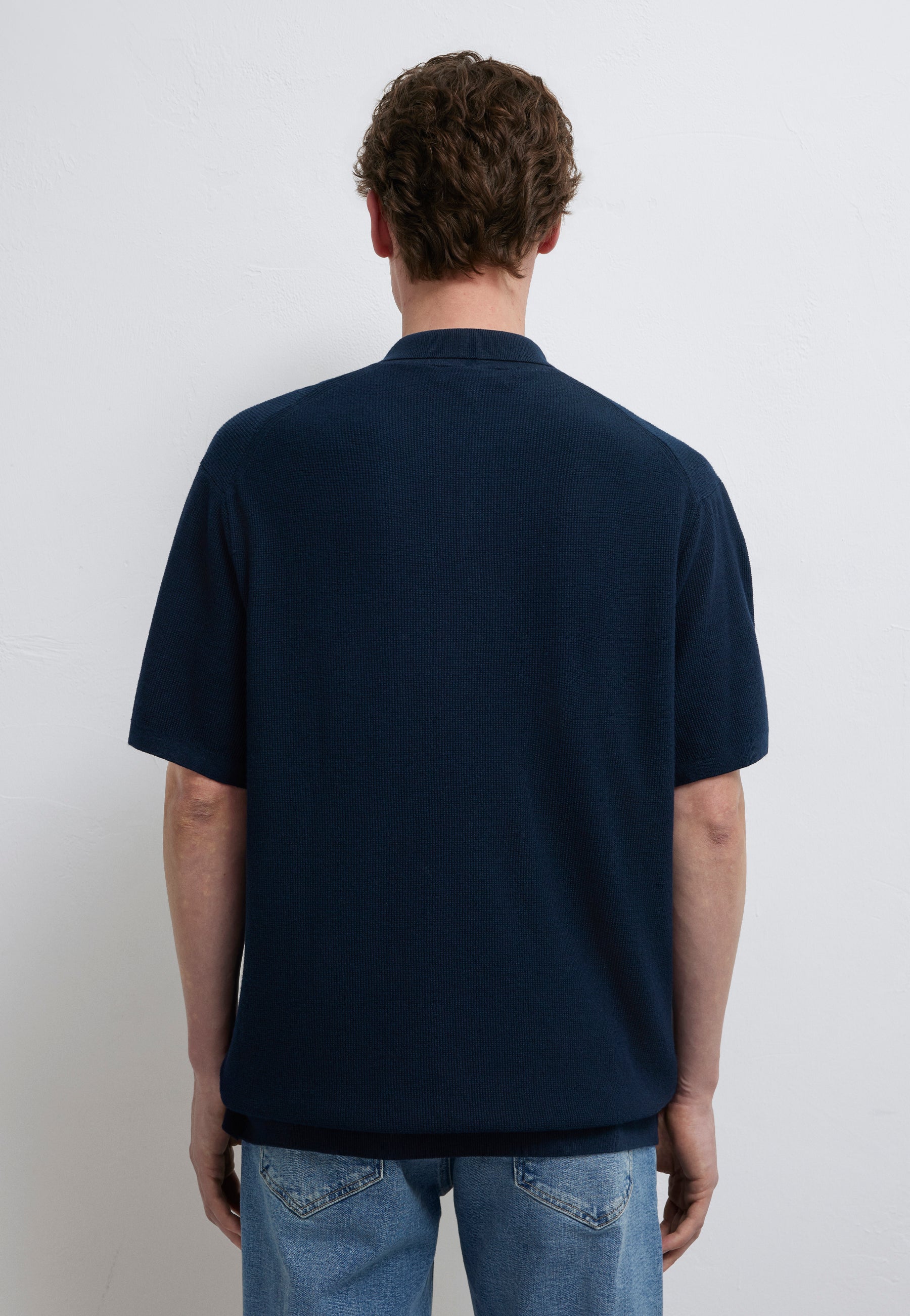 Polo Neck Knit in Total Eclipse T-Shirts Mavi