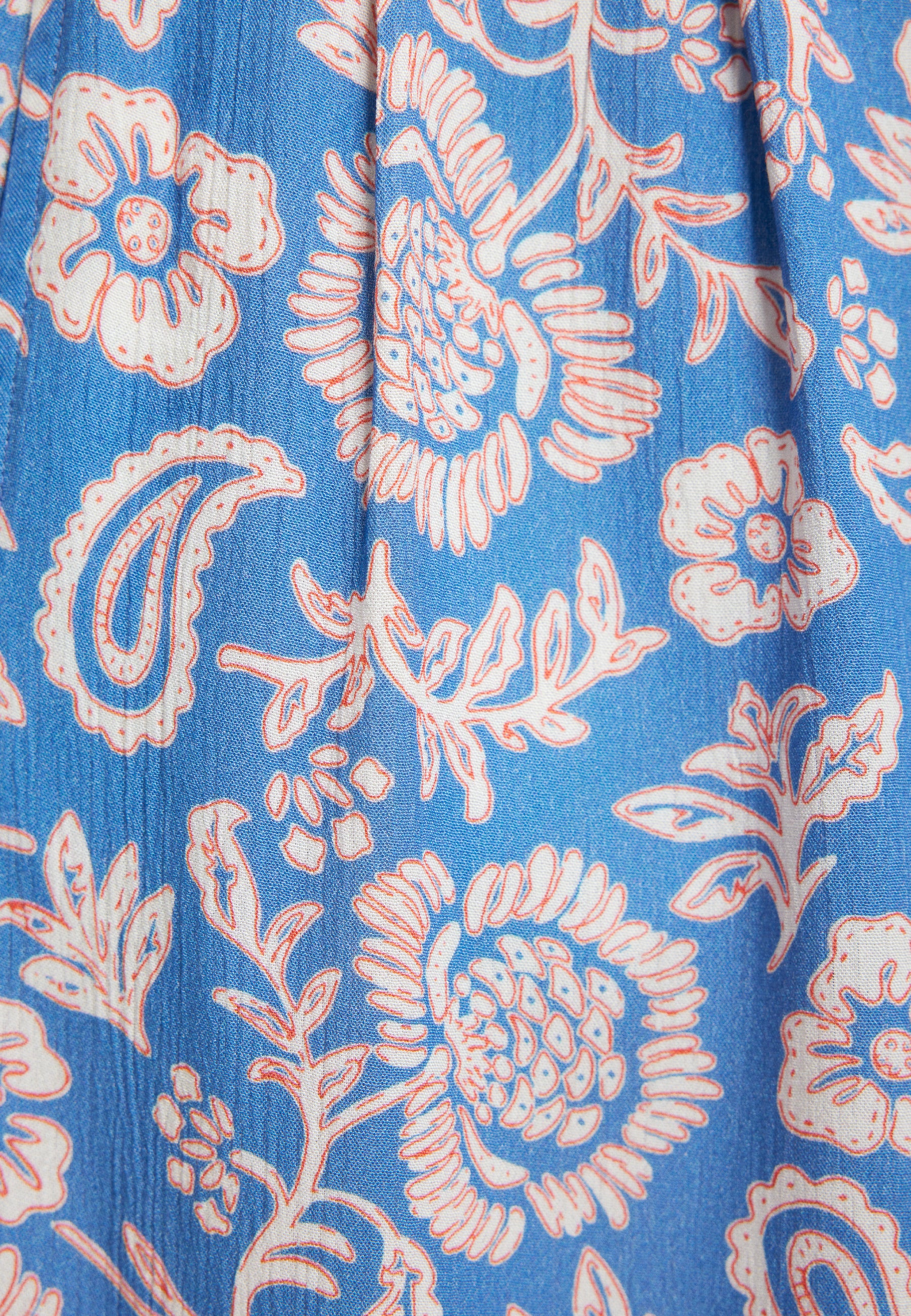 Woven Pants in Blue Paisley Print Hosen Mavi   