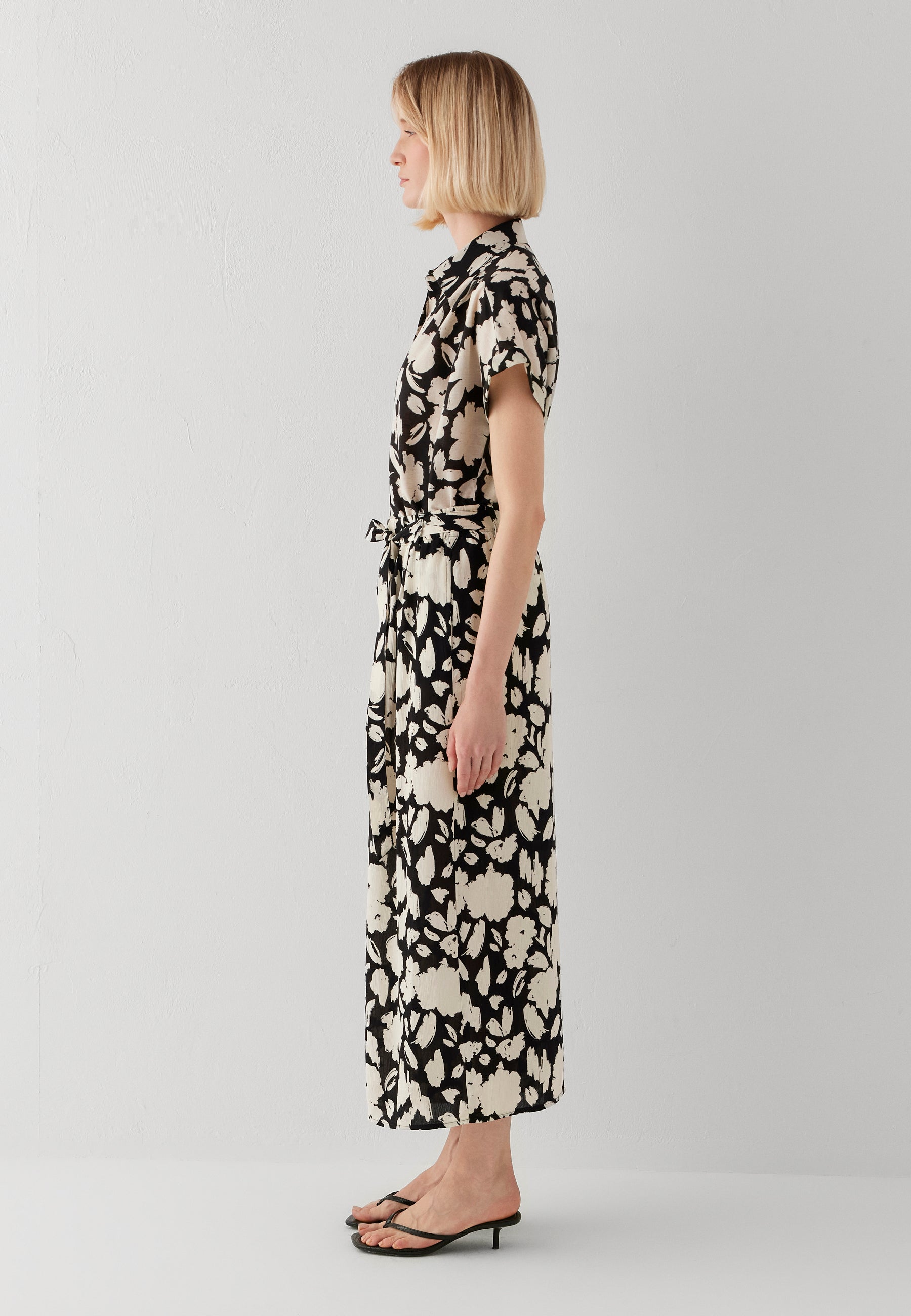Woven Pants in Stroke Print Hosen Mavi