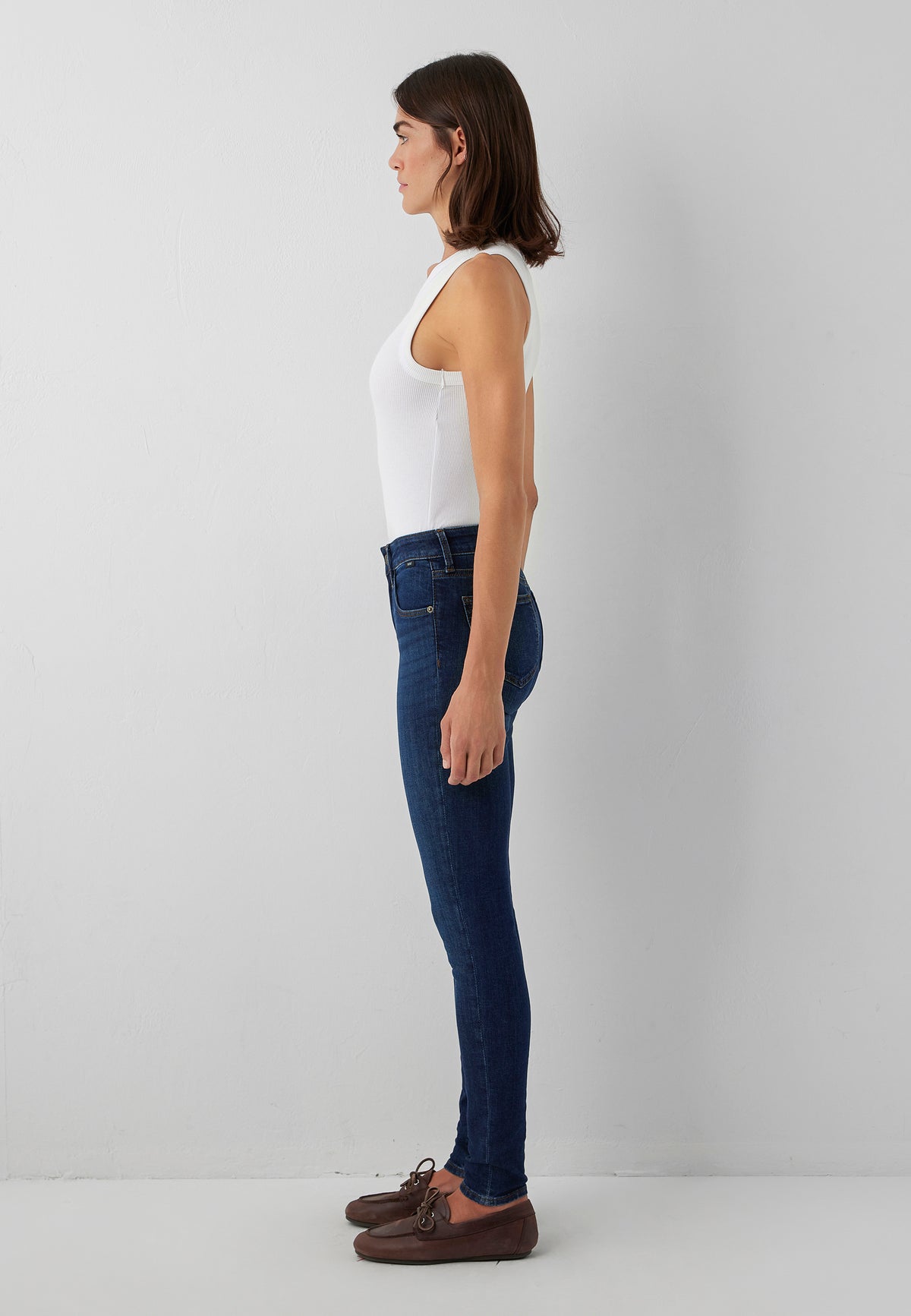 Jeans Adriana in Deep Brushed Str Jeans Mavi