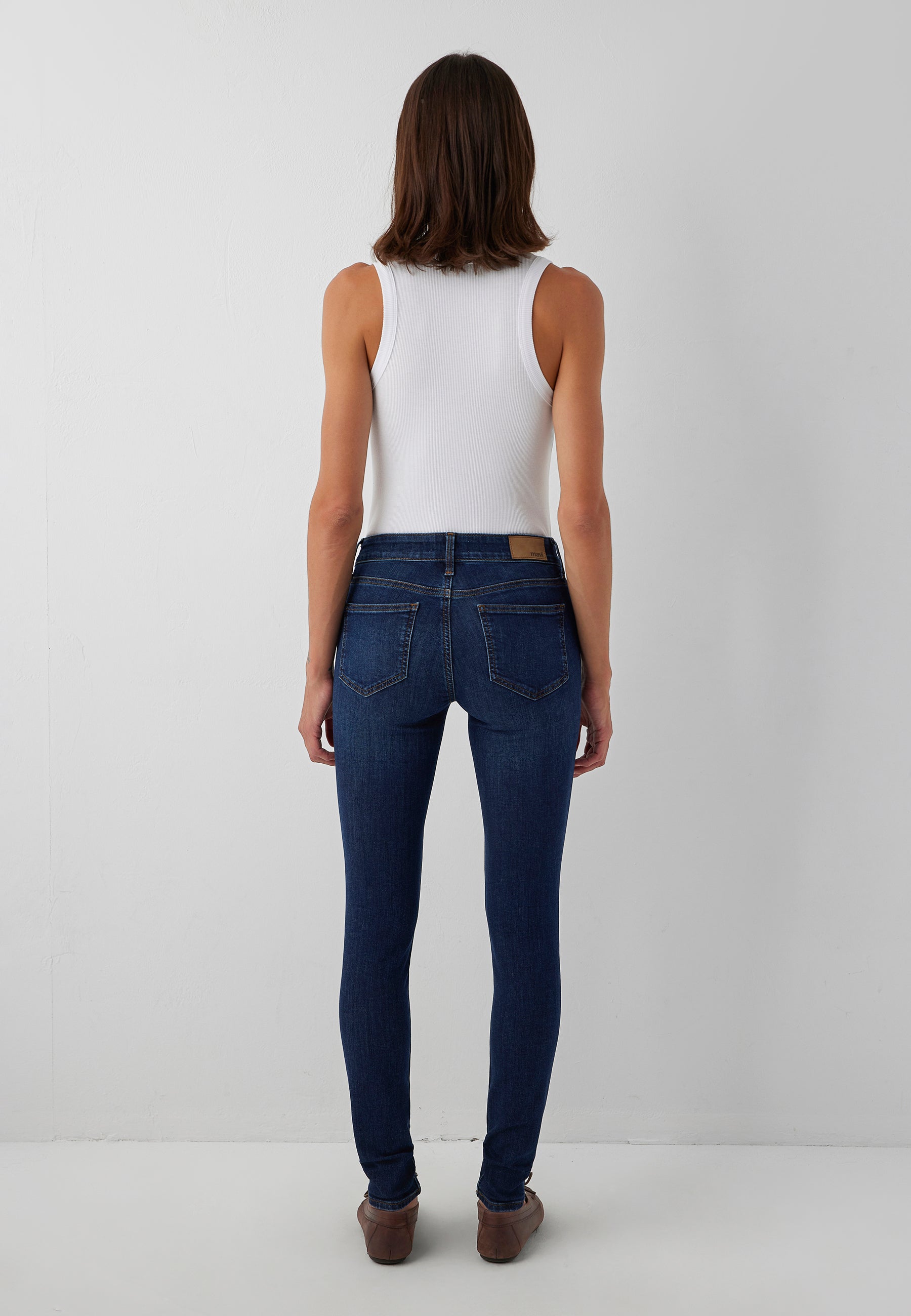 Jeans Adriana in Deep Brushed Str Jeans Mavi
