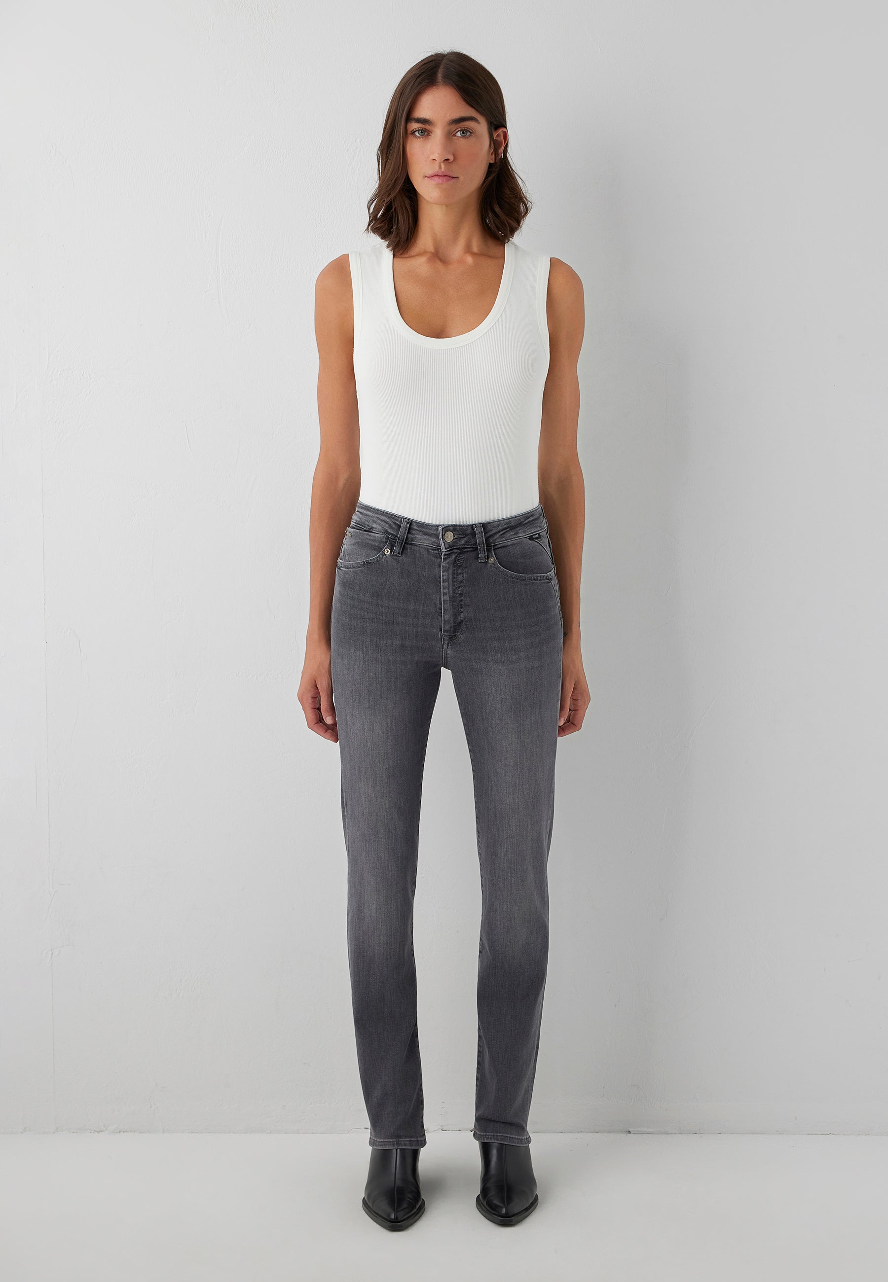 Jeans Kendra in Lt Smoke Brushed Glam Jeans Mavi
