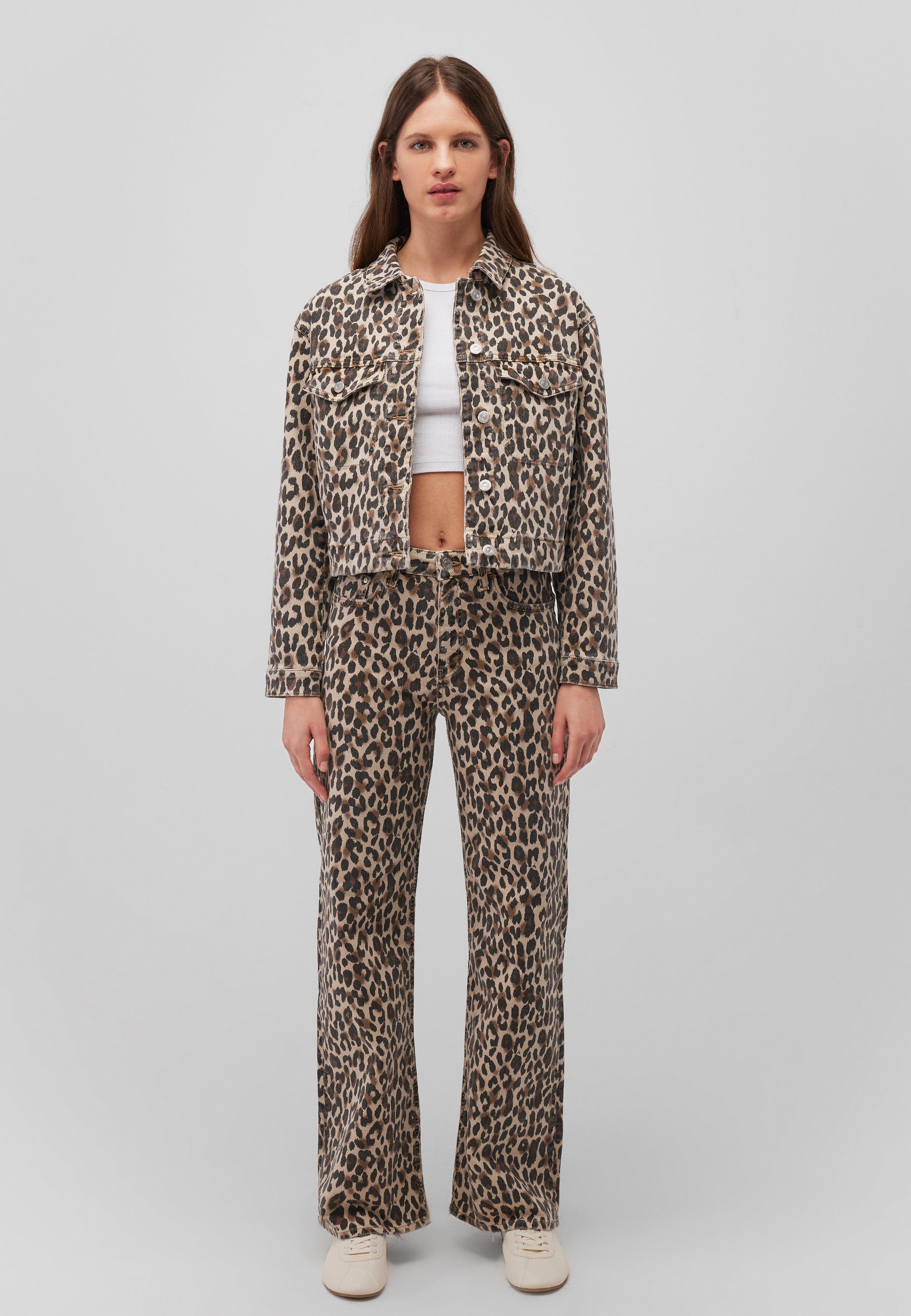 Maren in Leopard Denim Jacken Mavi