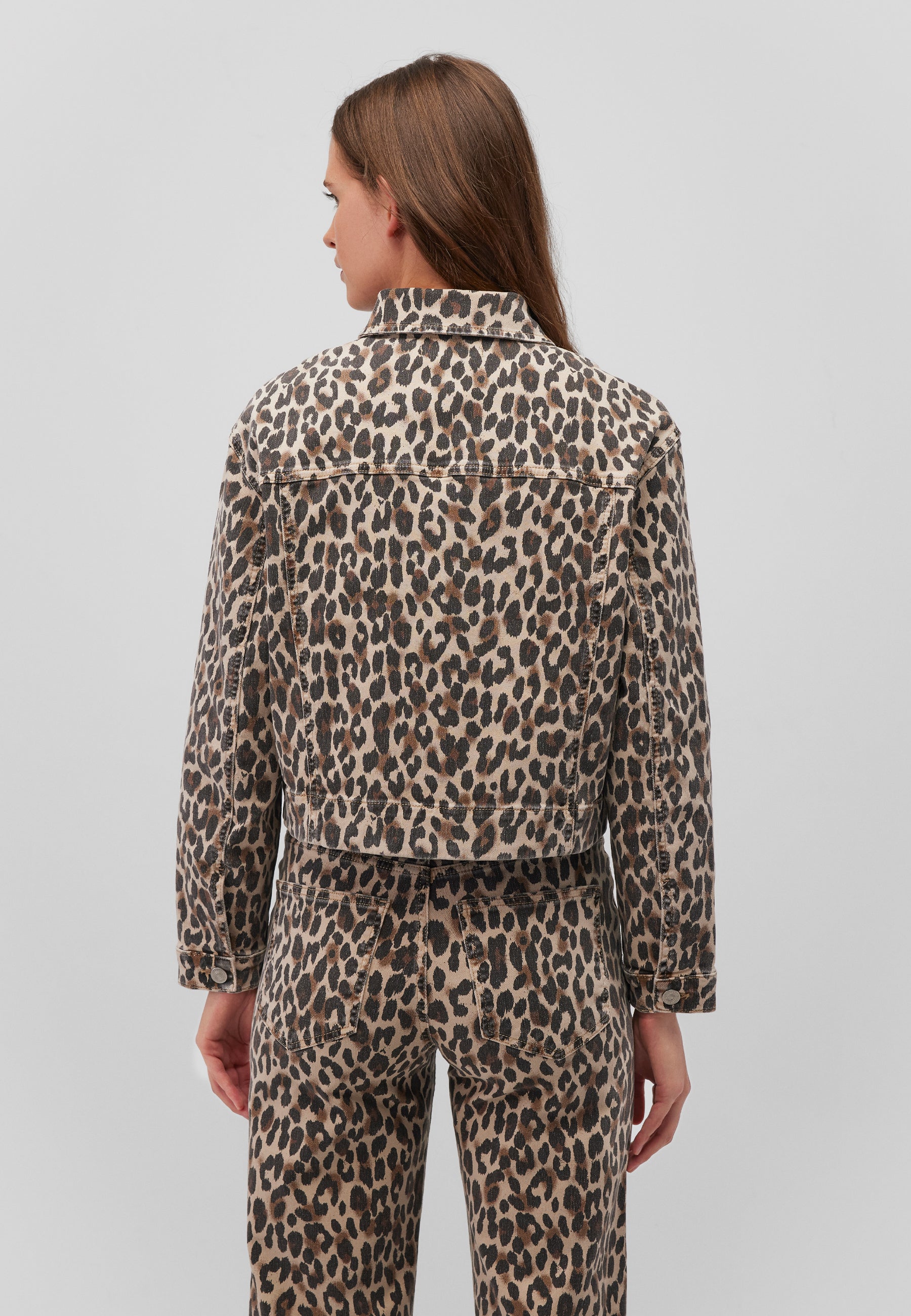 Maren in Leopard Denim Jacken Mavi