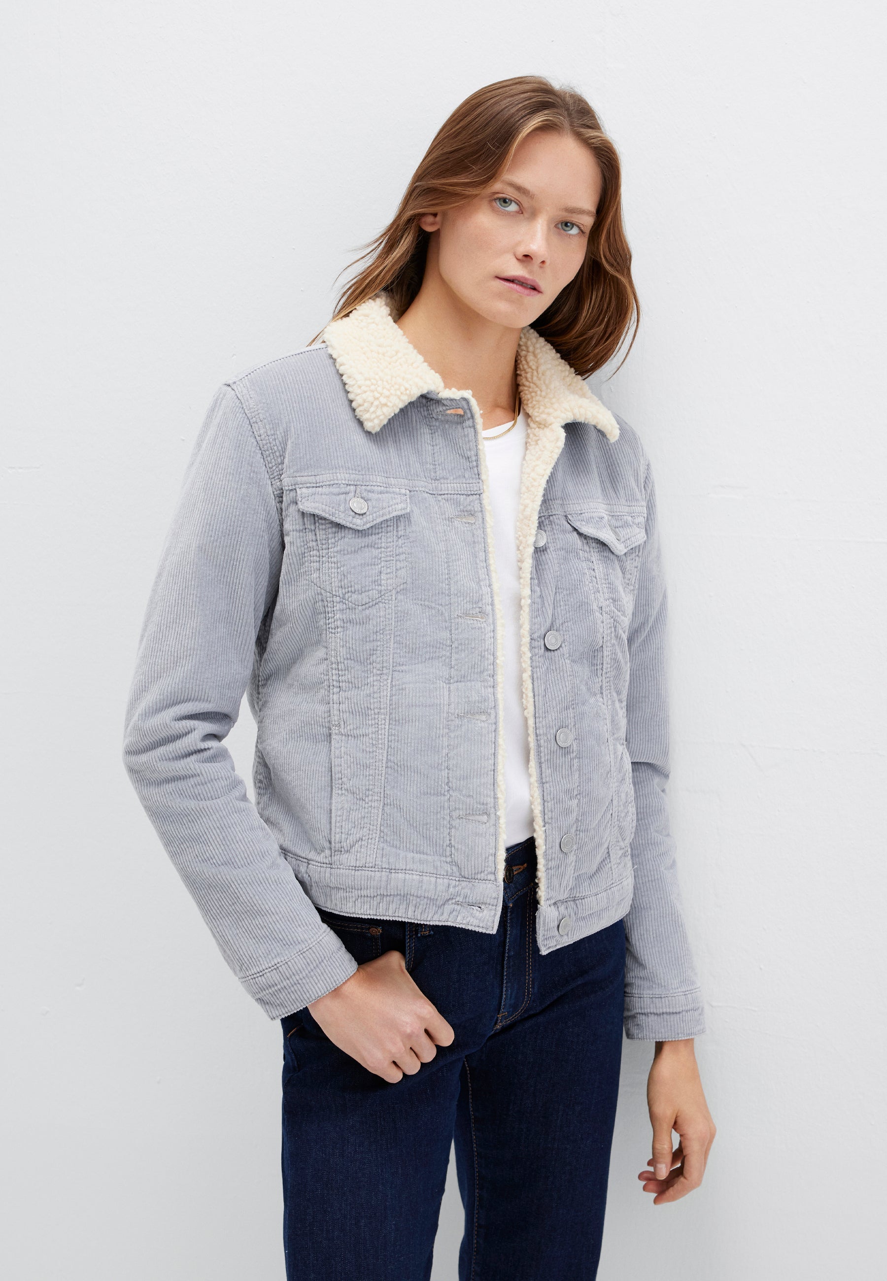 Daisy Sherpa in Sleet Cord Jacken Mavi
