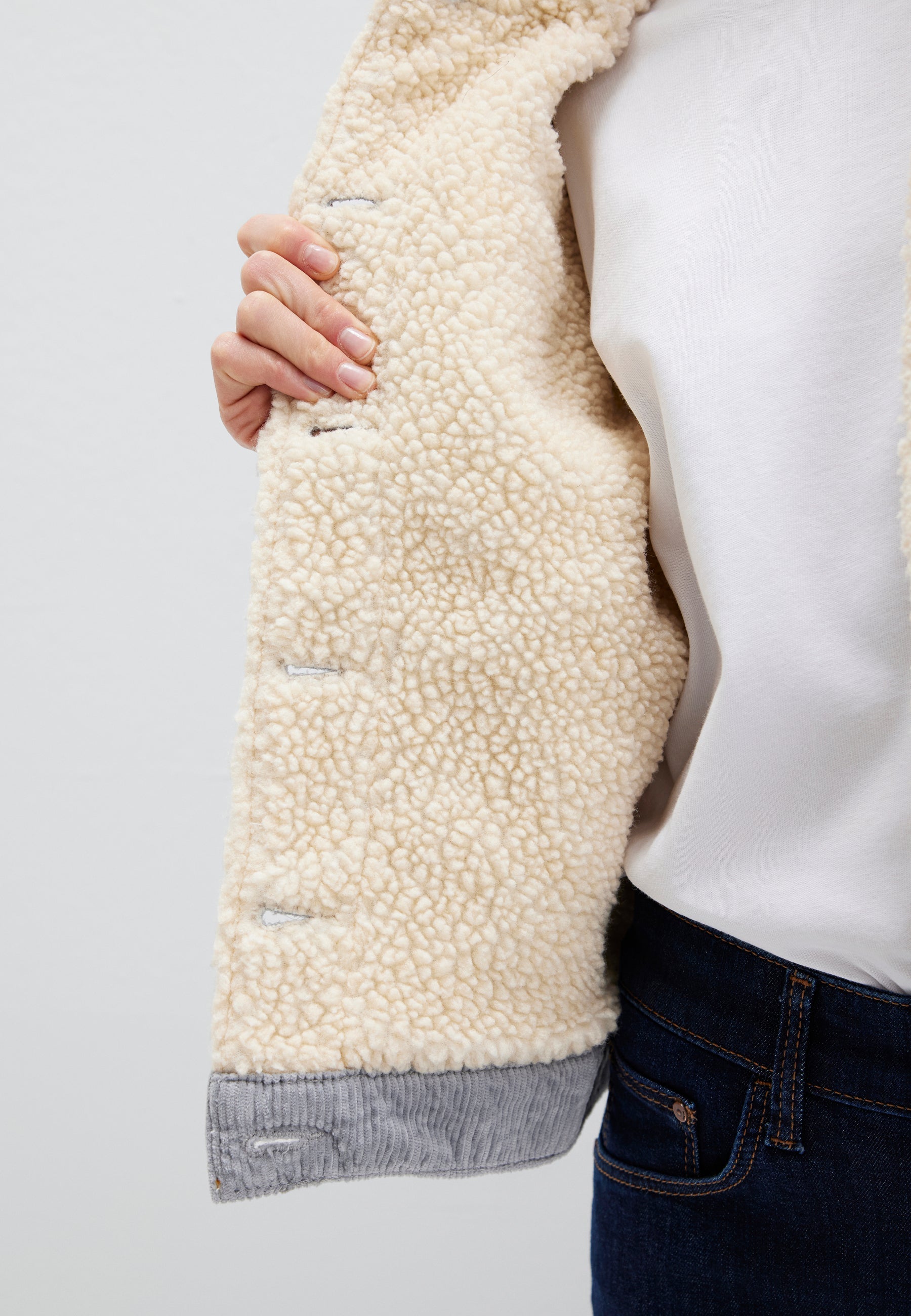 Daisy Sherpa in Sleet Cord Jacken Mavi