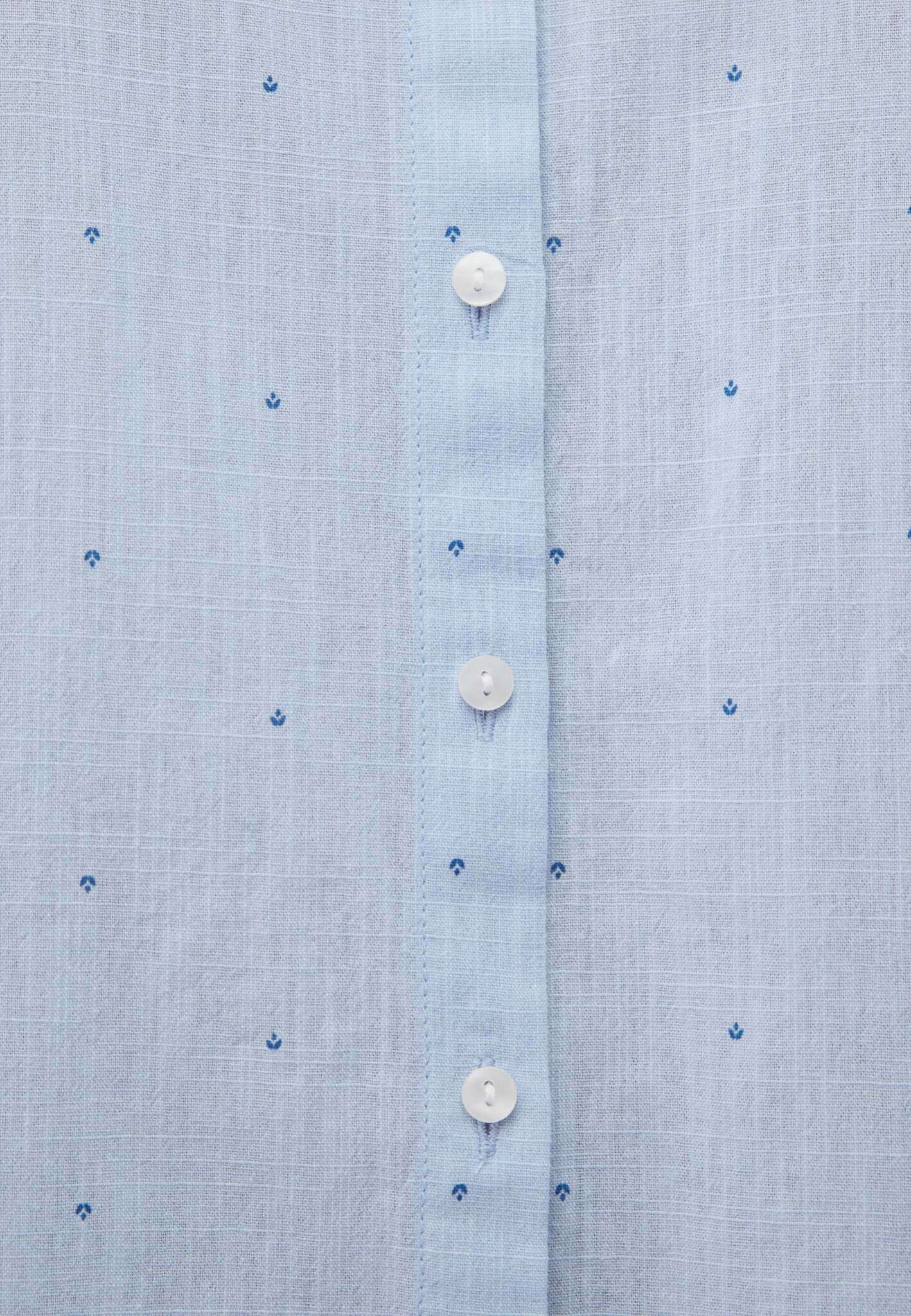 Woven Shirt in Ensign Blue Tiny Leaf Print Hemden Mavi