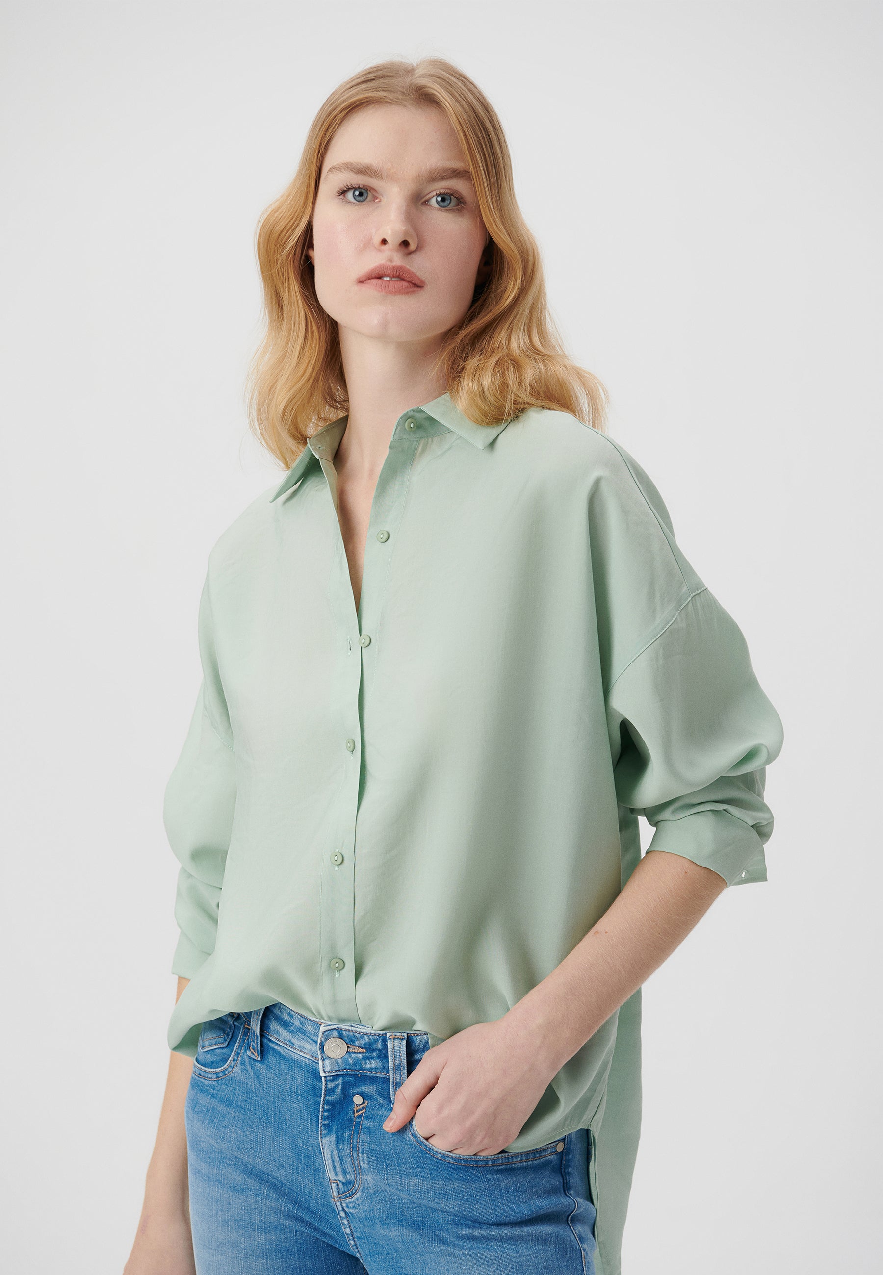 Long Sleeve Shirts in Jadeite Hemden Mavi   