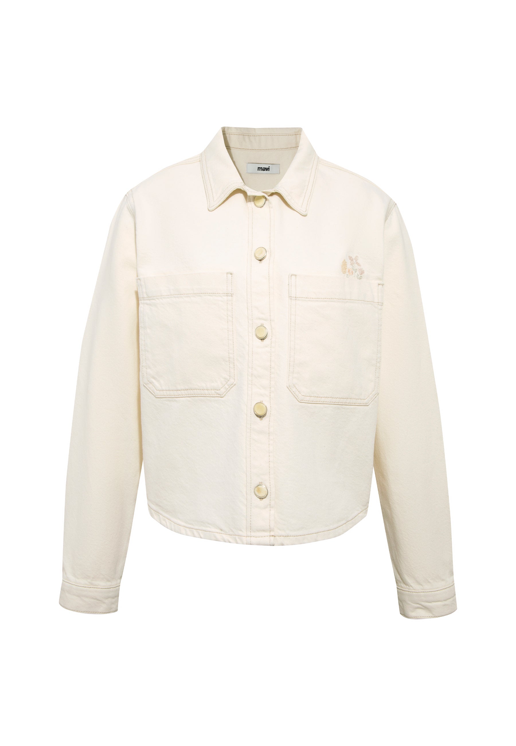 Paola in Cream Denim Hemden Mavi