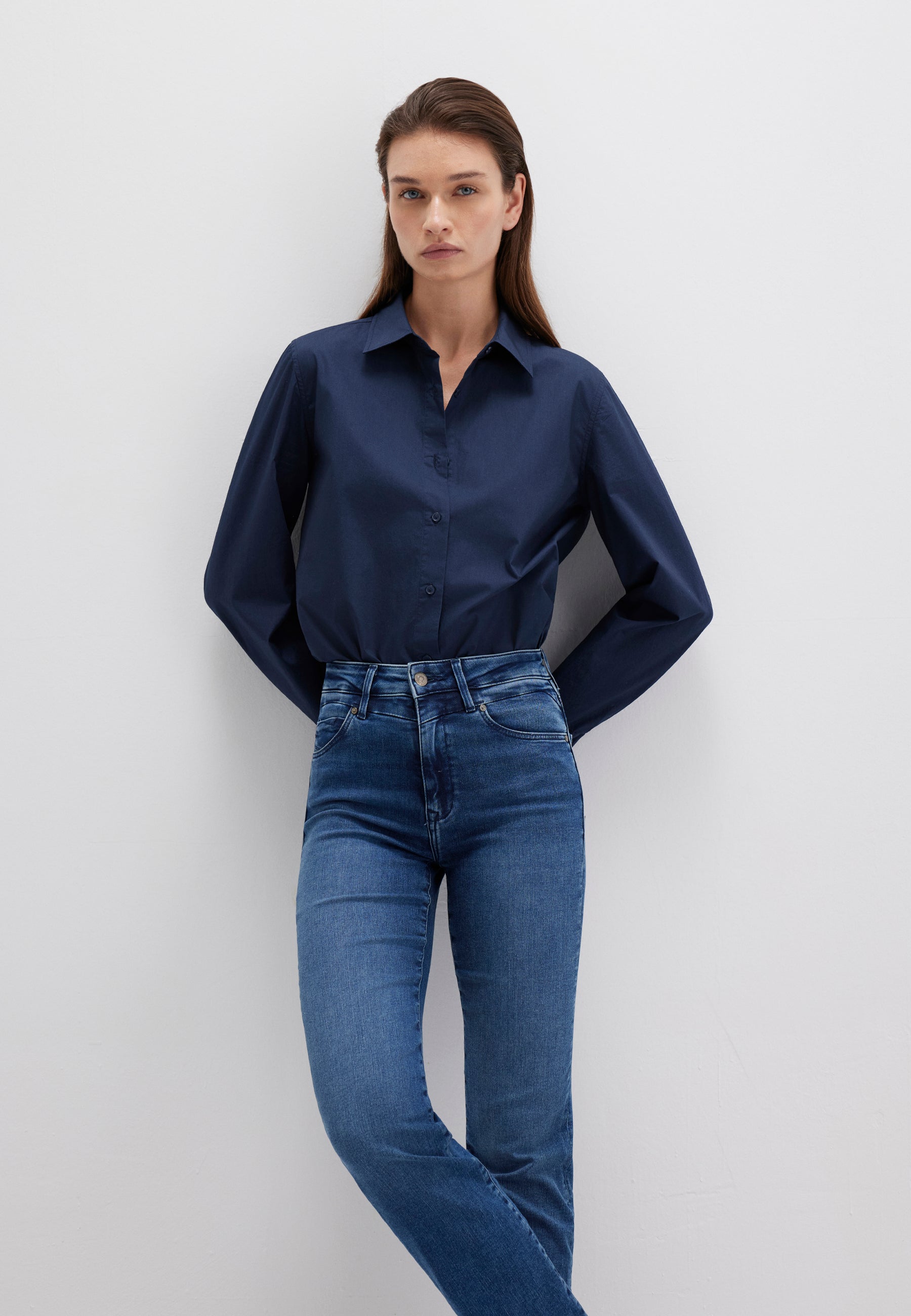 Long Sleeve Shirt in Navy Blazer Hemden Mavi