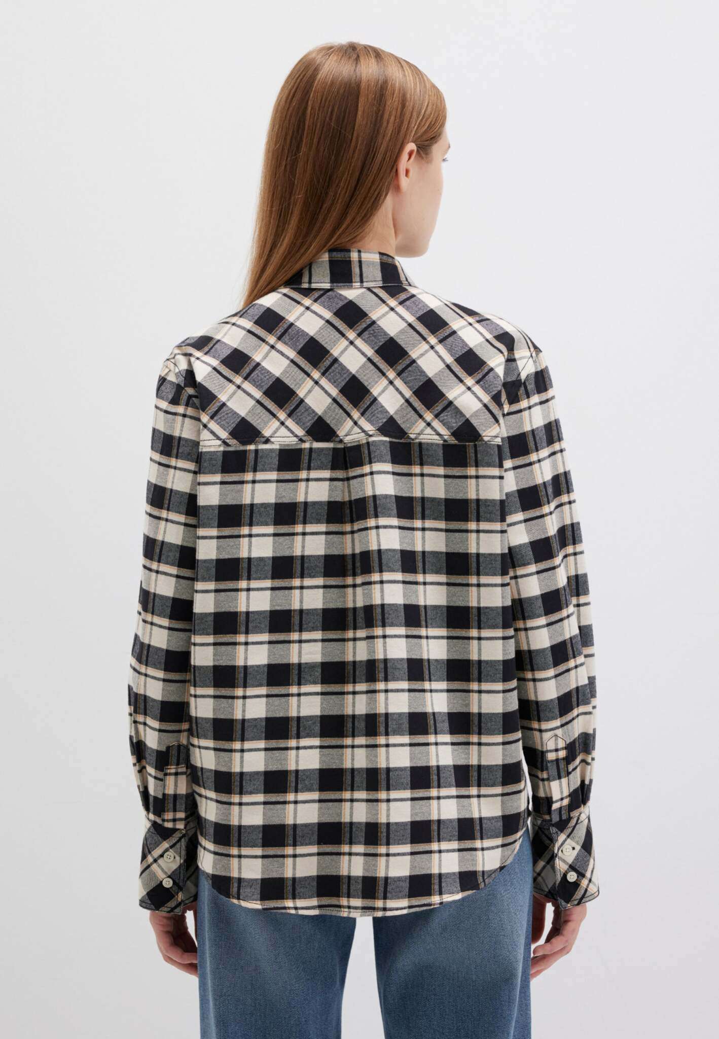 Woven Shirt in Brown Check Hemden Mavi