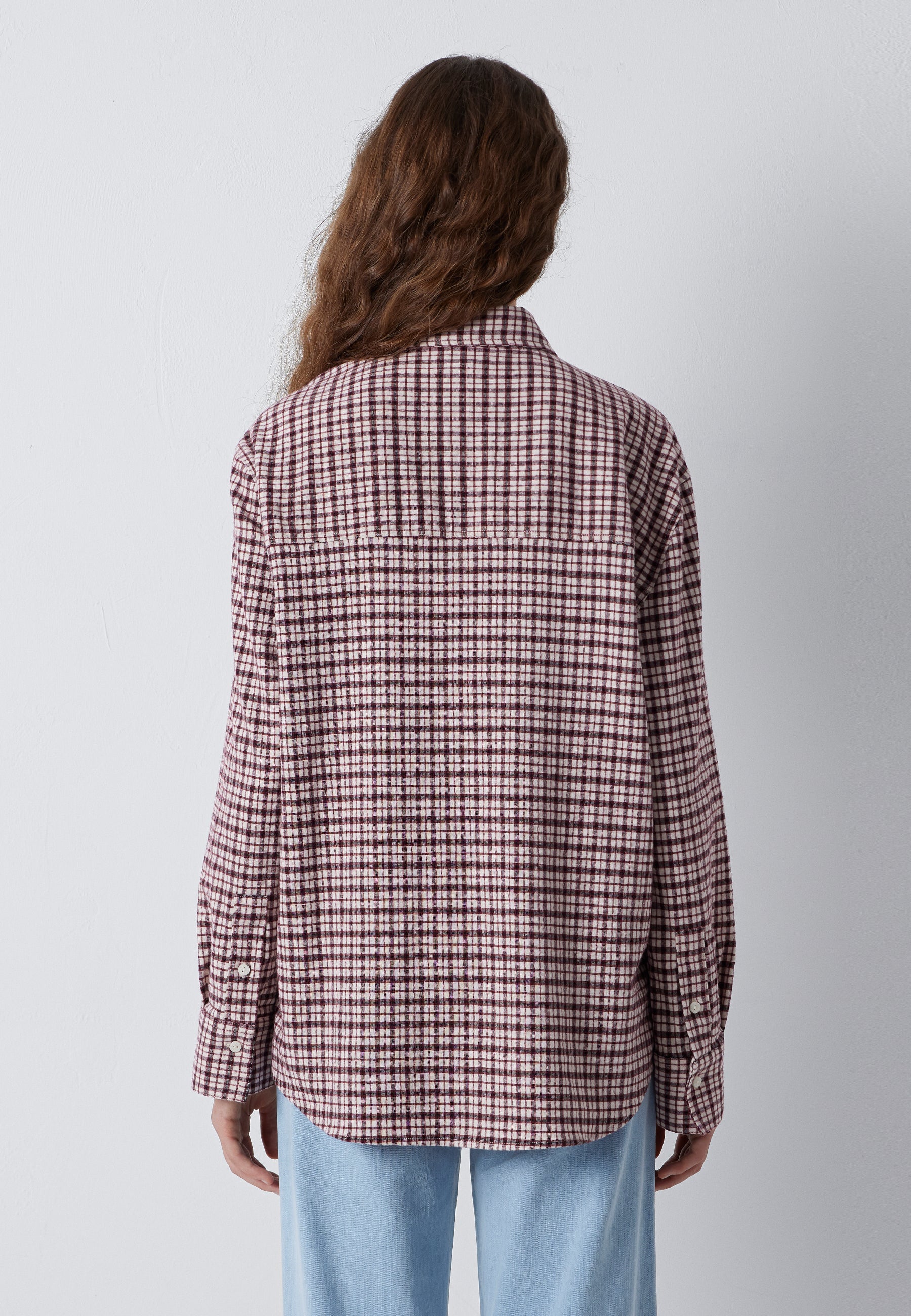 Bluse Check in Cherry Check Hemden Mavi