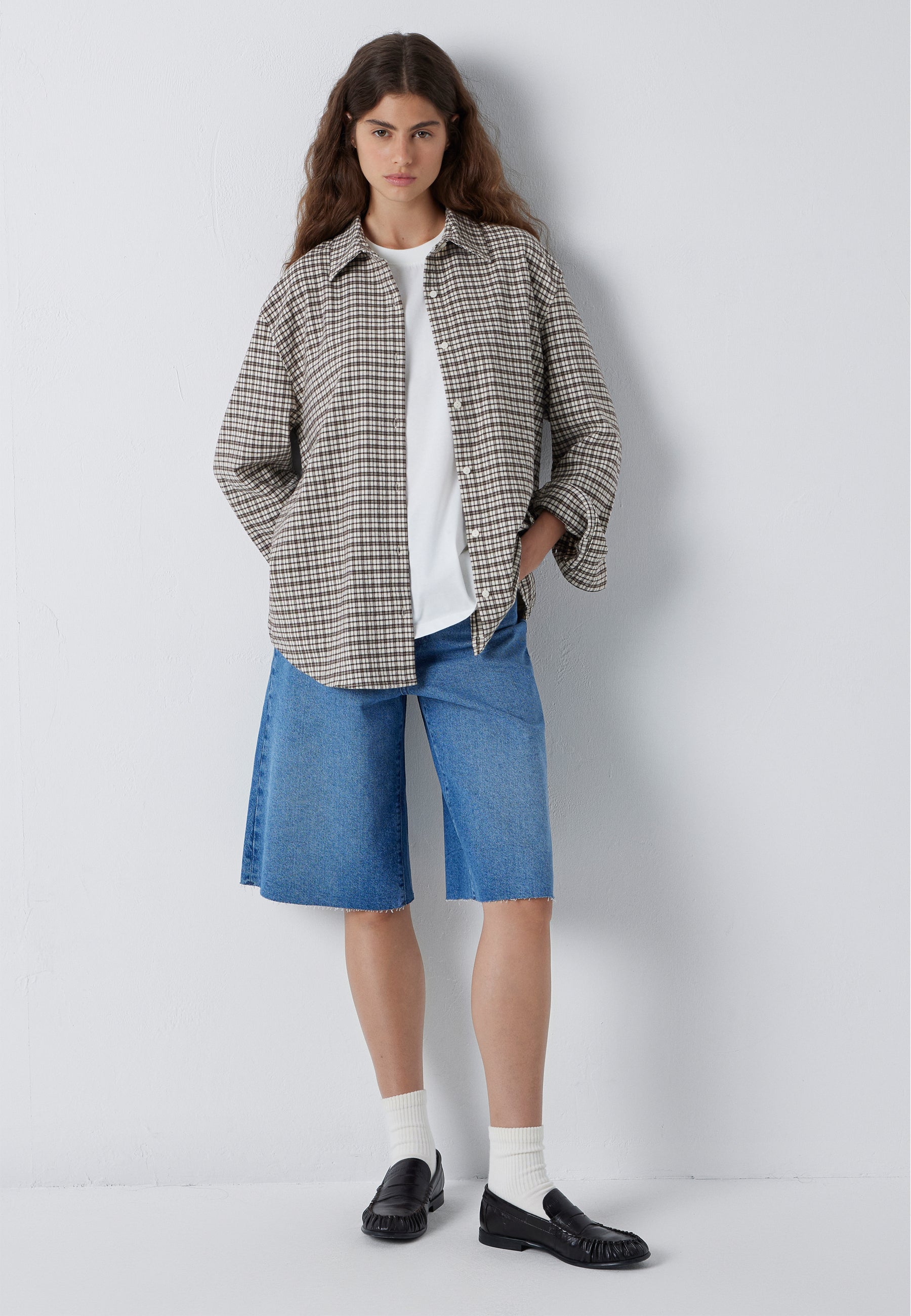 Bluse Check in Dune Check Hemden Mavi