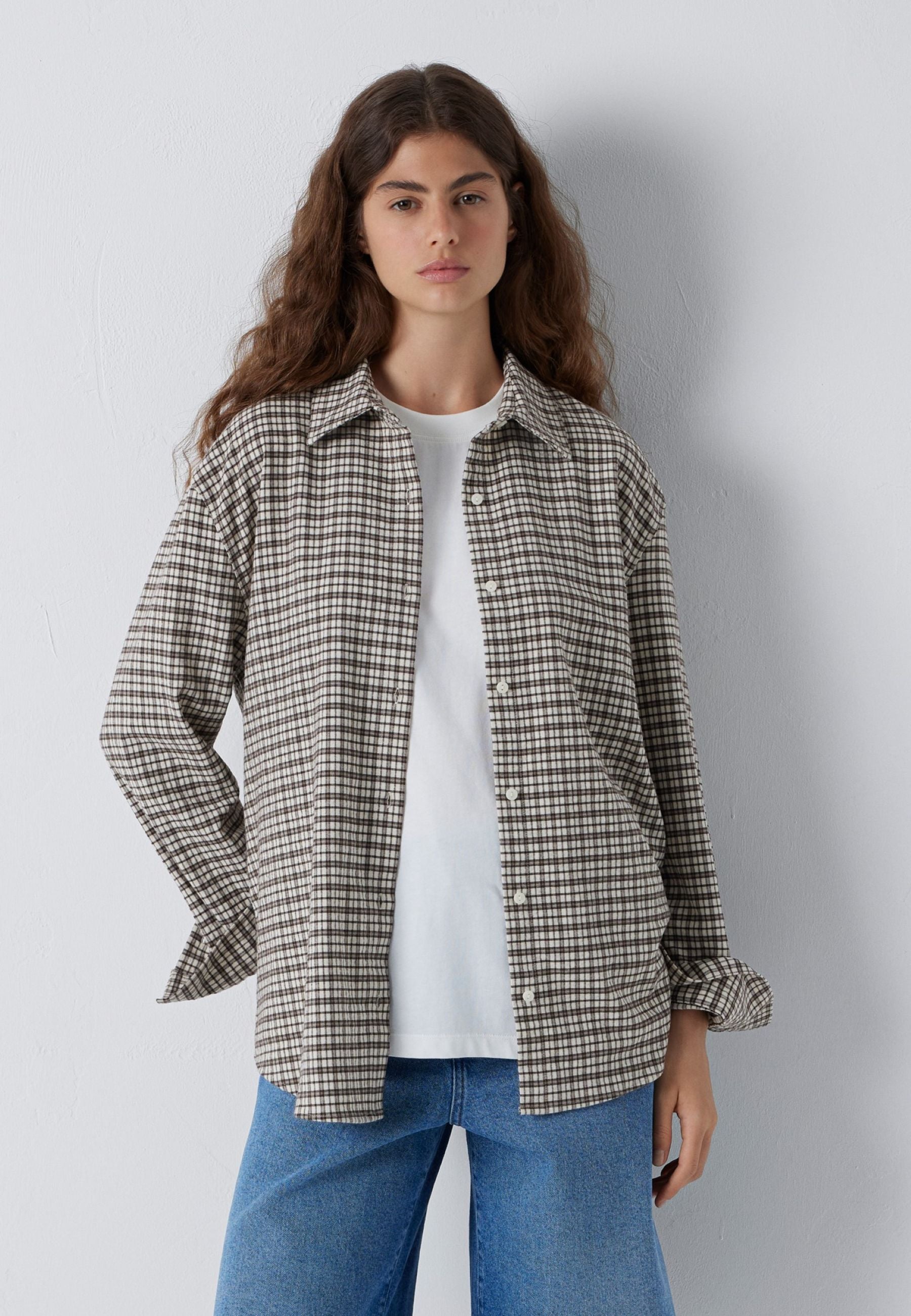 Bluse Check in Dune Check Hemden Mavi