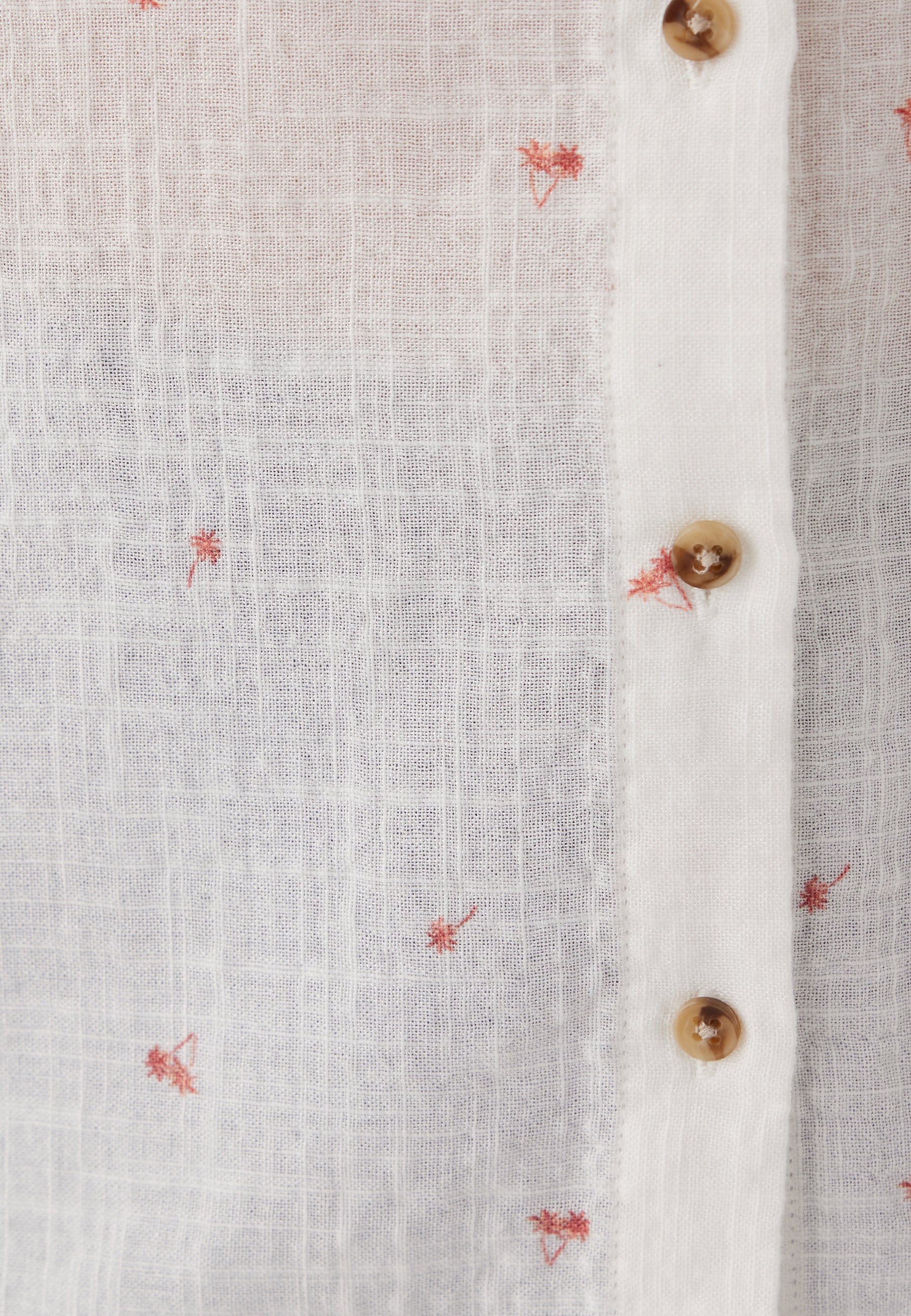 Short Sleeve Woven Shirt in Orange Palm Print Hemden Mavi