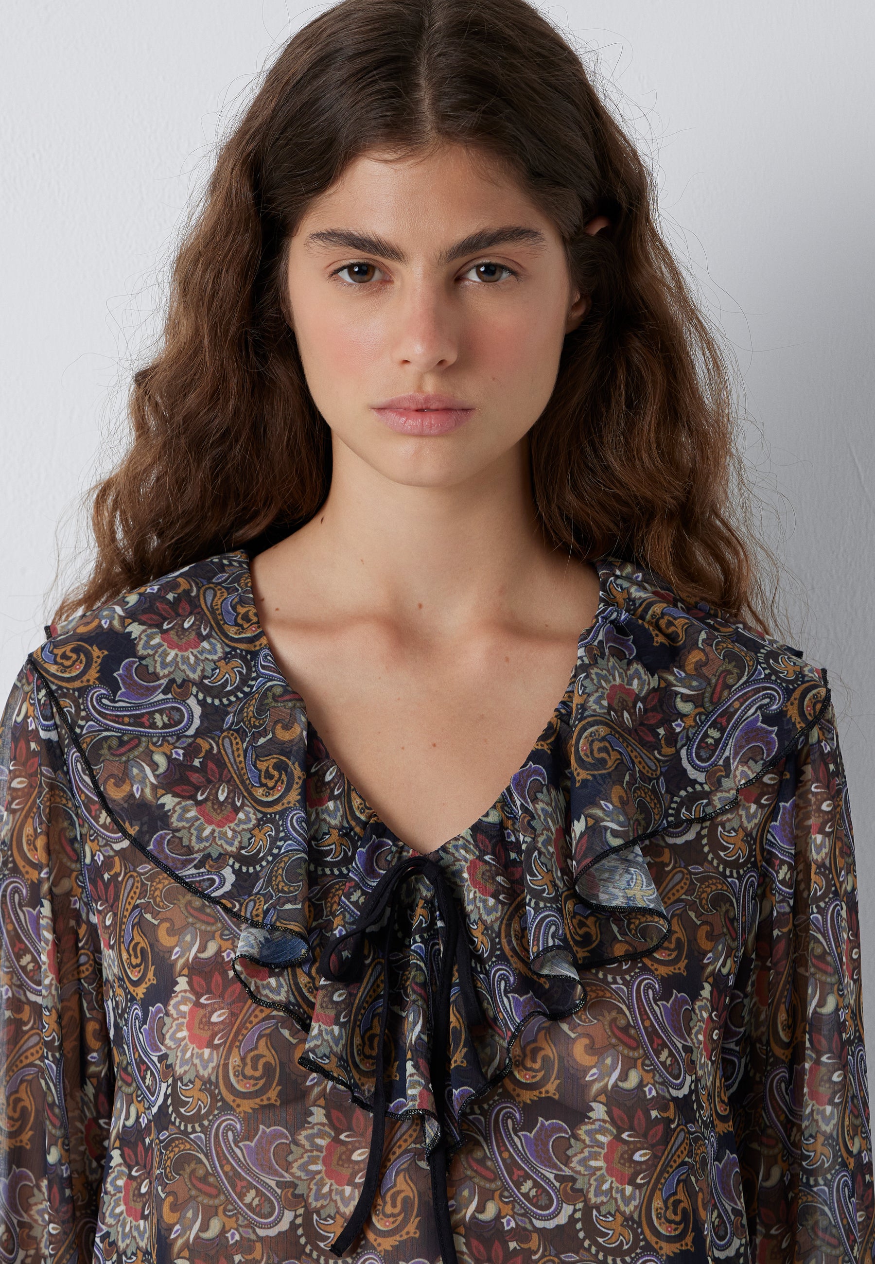 Bluse Paisley in Paisley Print Hemden Mavi