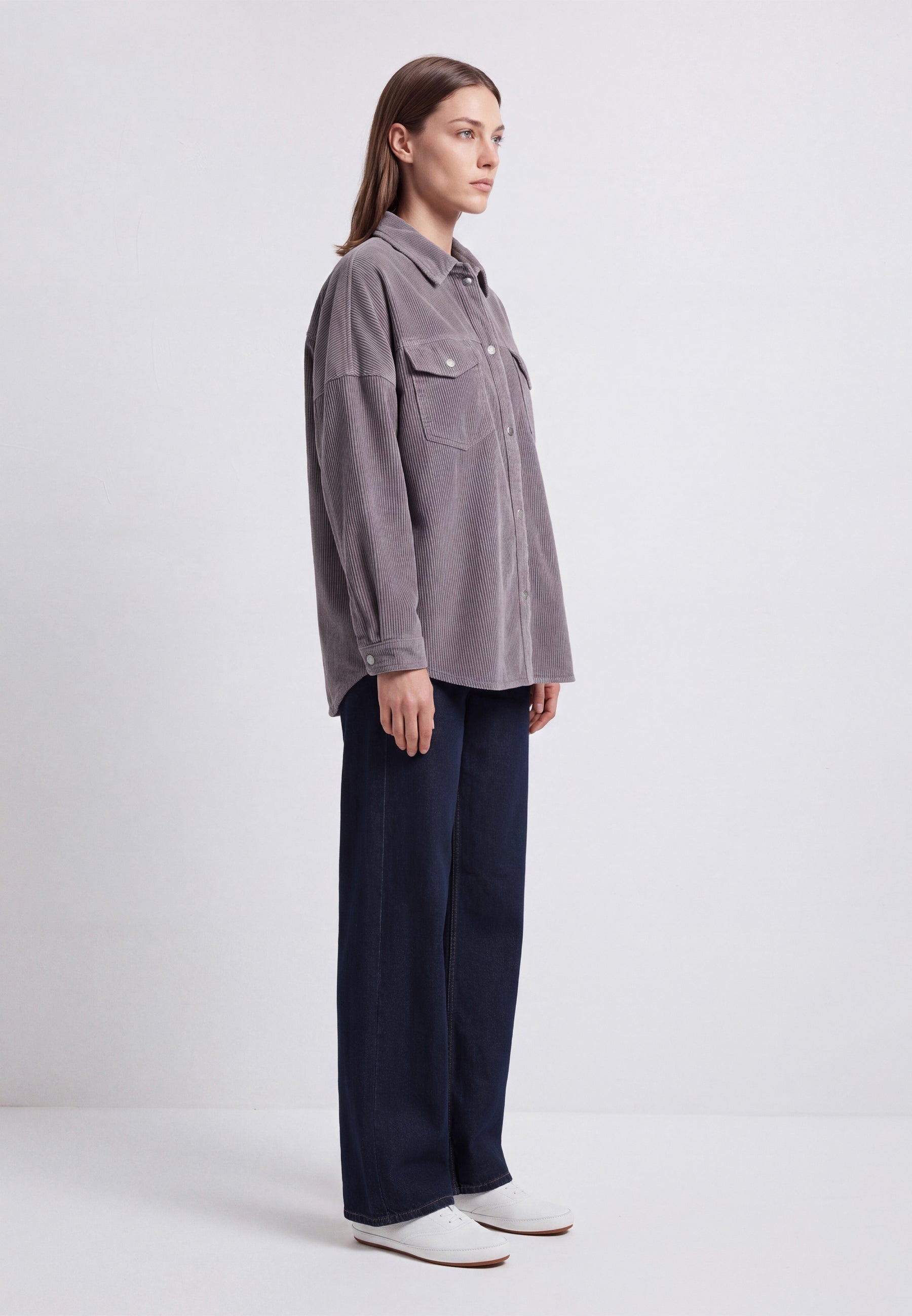 Overshirt Fiona in Volcanic Glass Corduroy