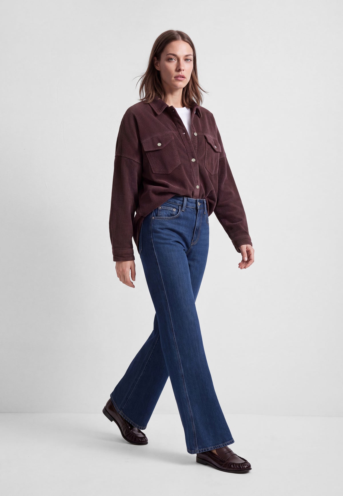 Overshirt Fiona in Sparrow Corduroy Hemden Mavi