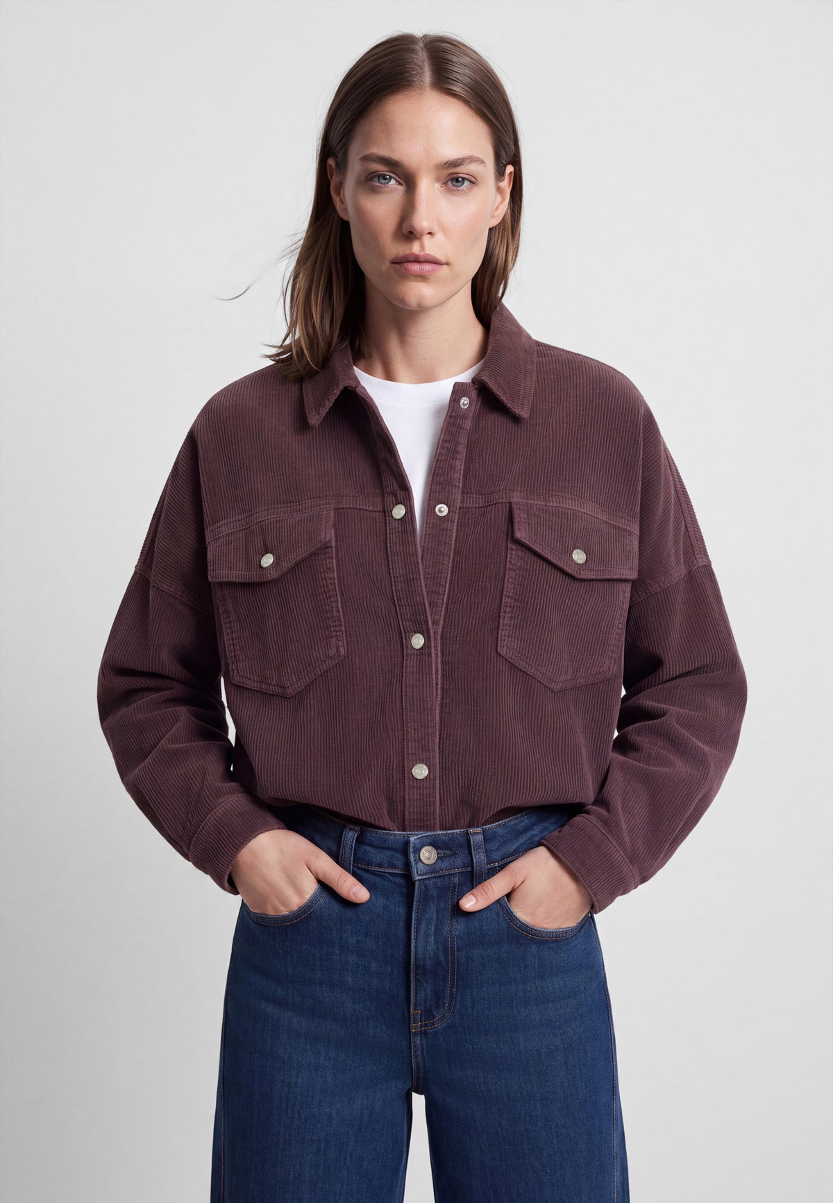 Overshirt Fiona in Sparrow Corduroy Hemden Mavi